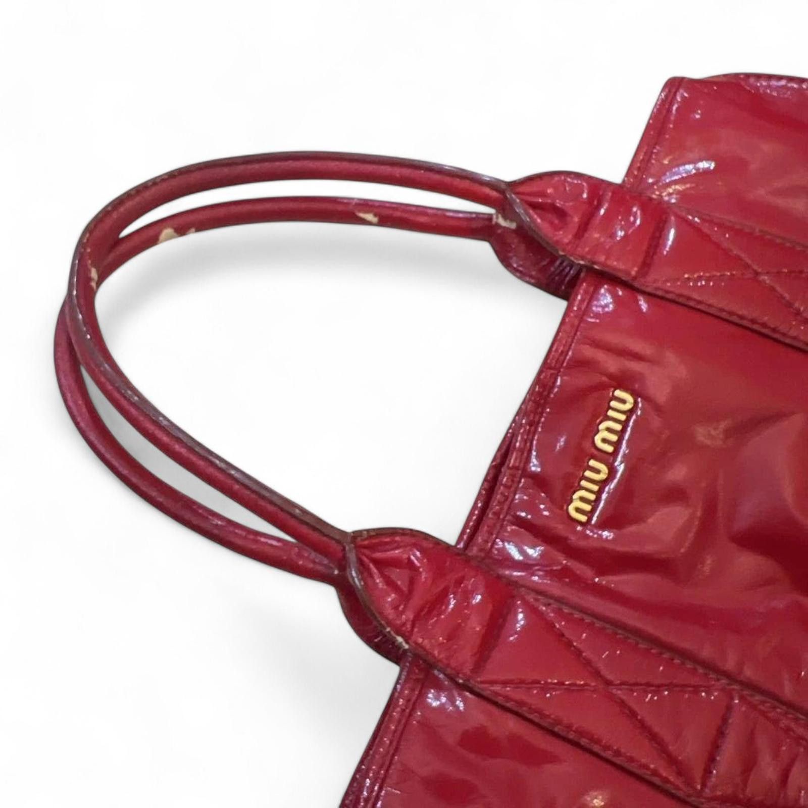 Miu Miu Miu Miu - Red Patent Leather Tote Bag Size ONE SIZE - 5 Thumbnail