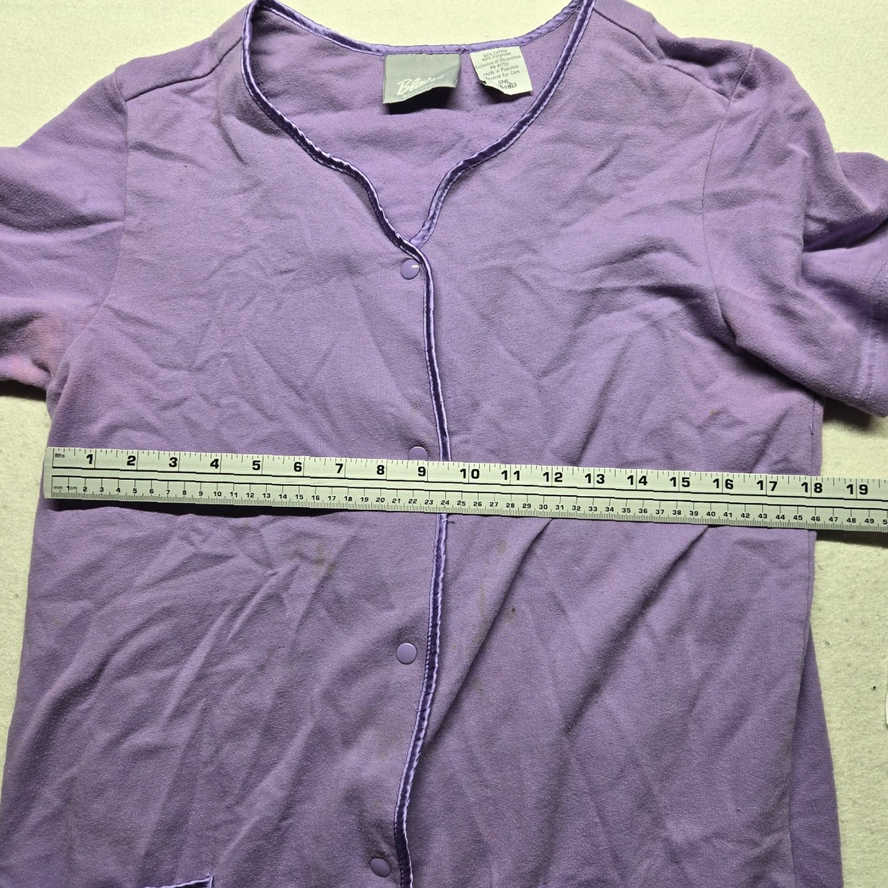 Blair Blair Gown Women M Purple Nylon Lace Trim Midi Solid Nightgown Lavender Purple Size ONE SIZE - 6 Thumbnail