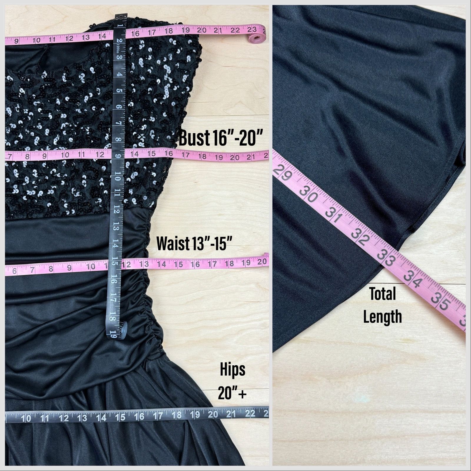 Vintage Vintage 1970s Black Sequins Ruched Open Back Disco Minidress Size M / US 6-8 / IT 42-44 - 5 Thumbnail