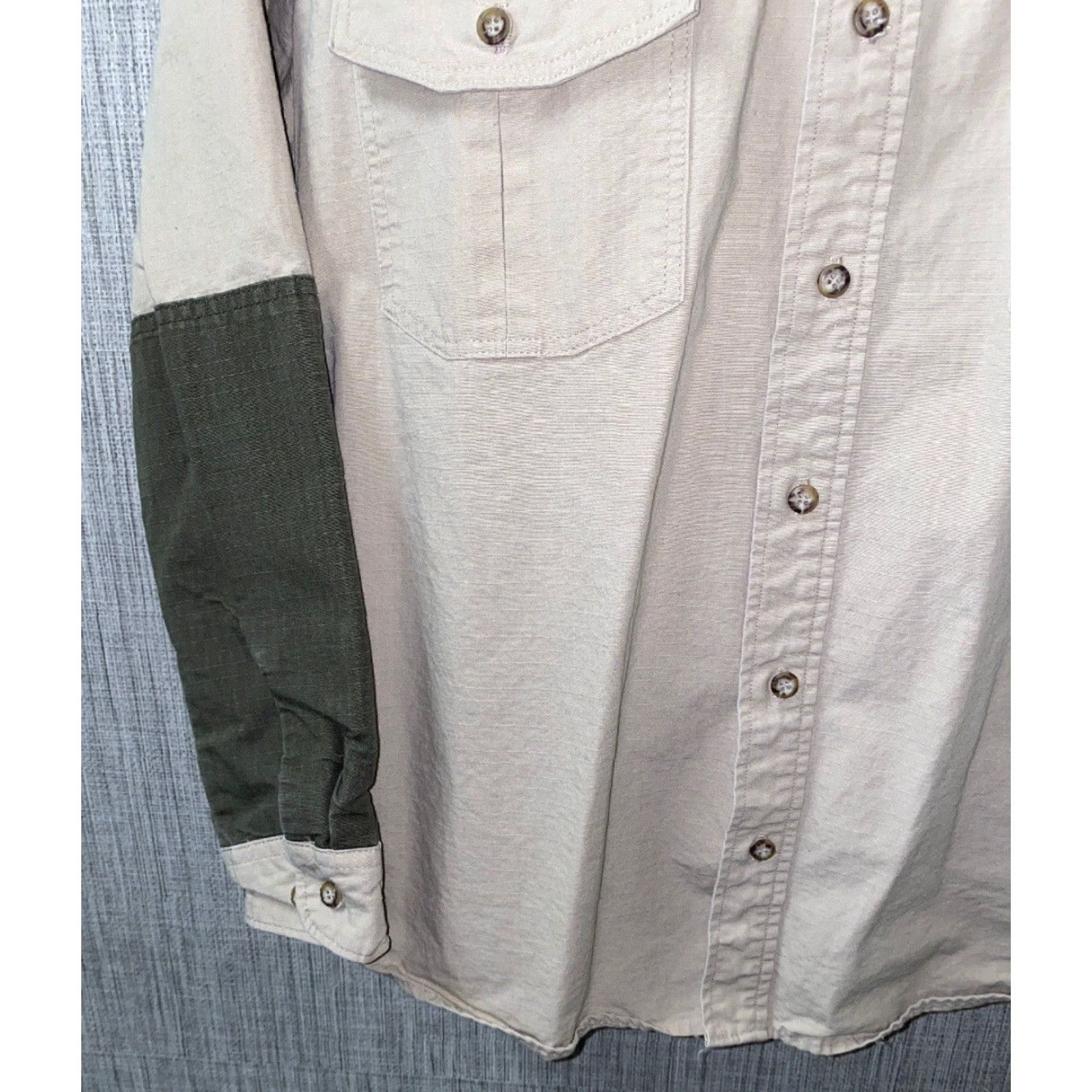 Vintage Ruddy Duck Shirt Mens Beige Long Sleeve Button-Up Size L Regular Collared Button Front Casual Cotton Shirt Size US L / EU 52-54 / 3 - 4 Thumbnail