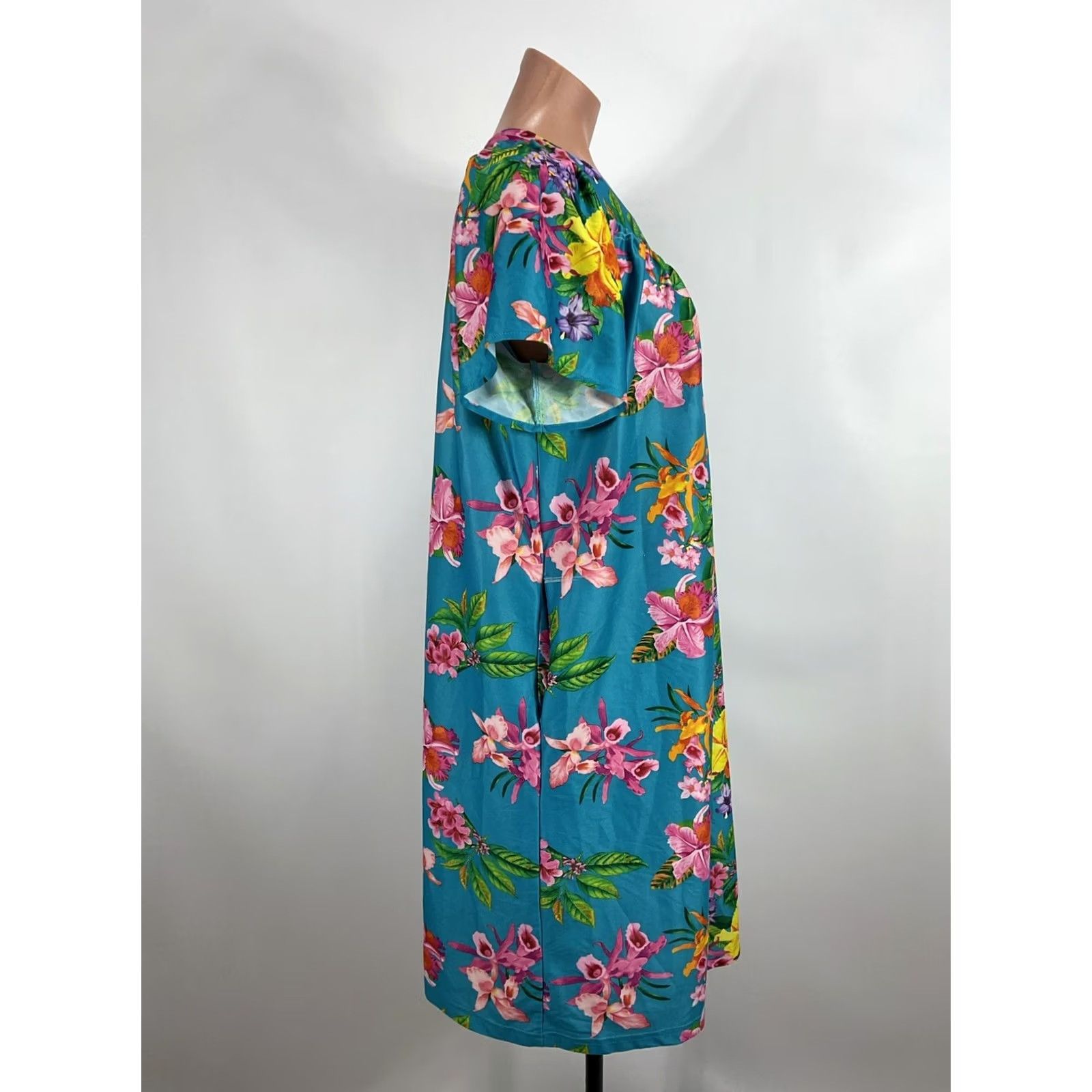 Vintage VINTAGE Anthony Richards Kaftan House Dresss M Floral Orchids Tropical Dress Size M / US 6-8 / IT 42-44 - 4 Thumbnail