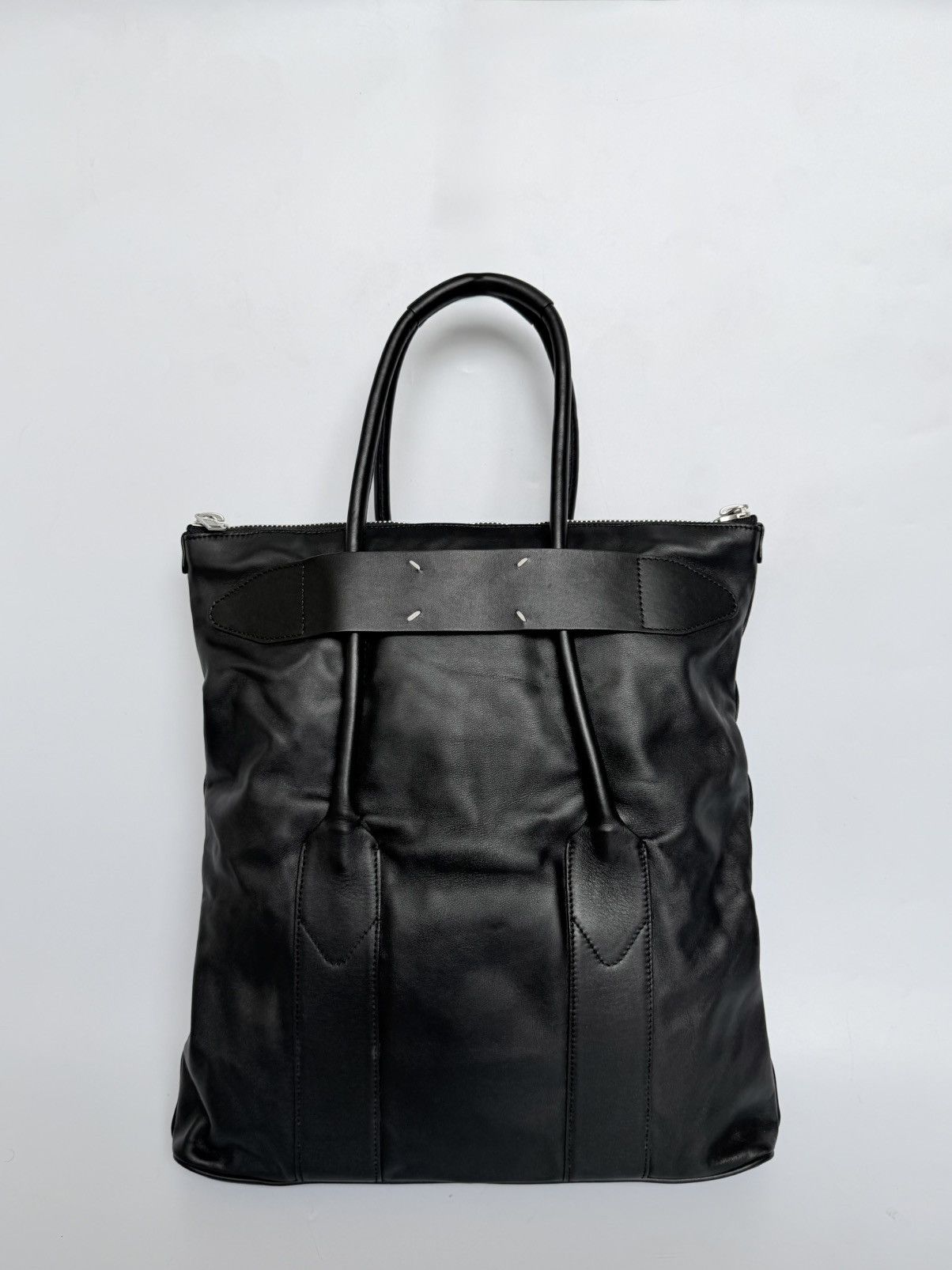 Maison Margiela Maison Margiela Line 11 Black Leather Tote Bag Size ONE SIZE - 2 Thumbnail