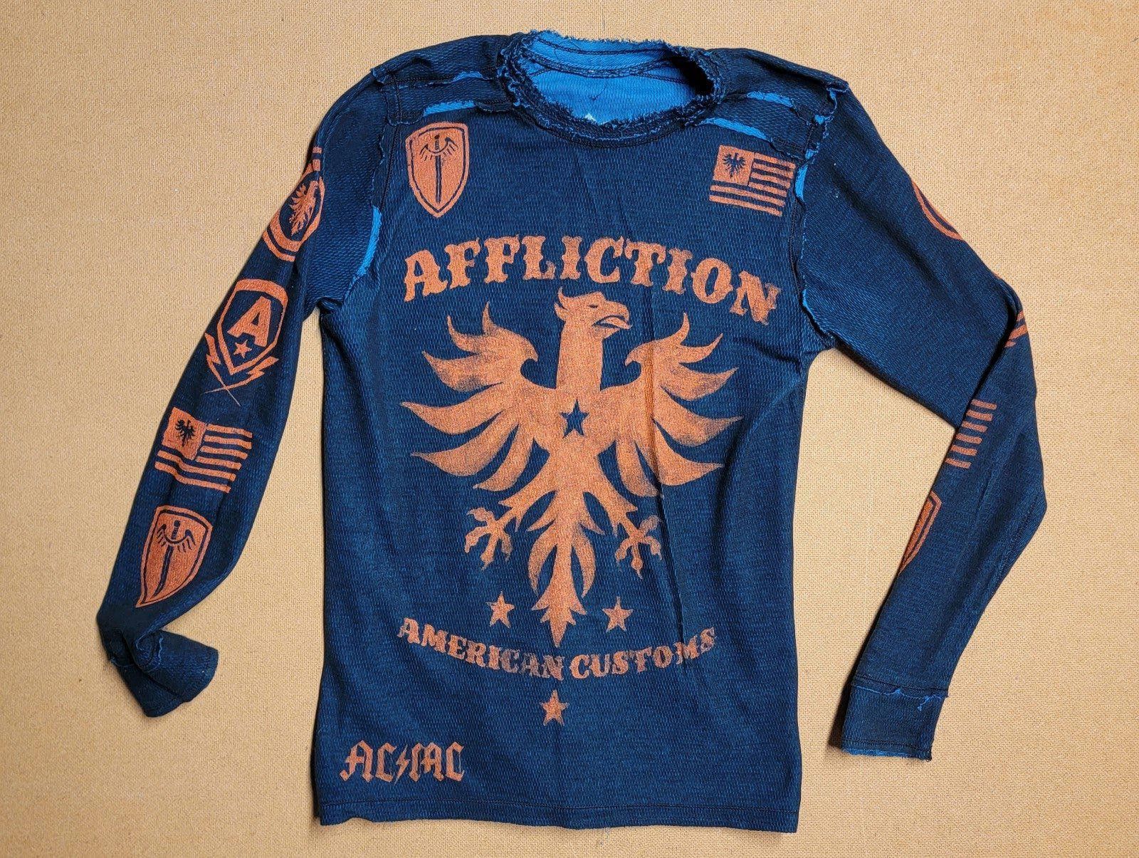 Affliction y2k Affliction Thermal Shirt Reversible Cross Skull Sz M Size US M / EU 48-50 / 2 - 1 Thumbnail