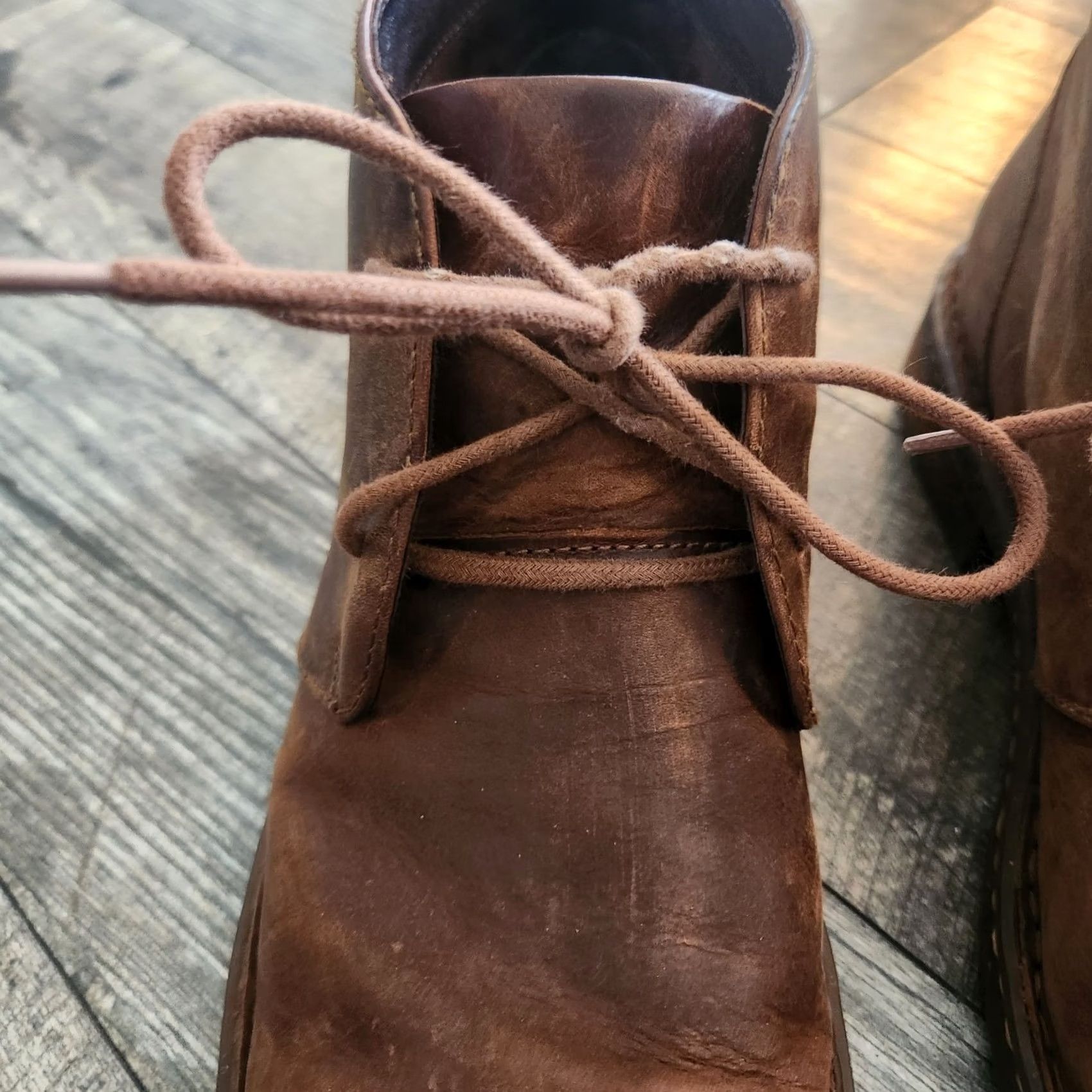 Born Børn Born H57206 Chukka Boot Mens 11.5 M Brown Leather Lace Up Ankle Distressed Casual Shoes Size US 12 / EU 45 - 5 Thumbnail
