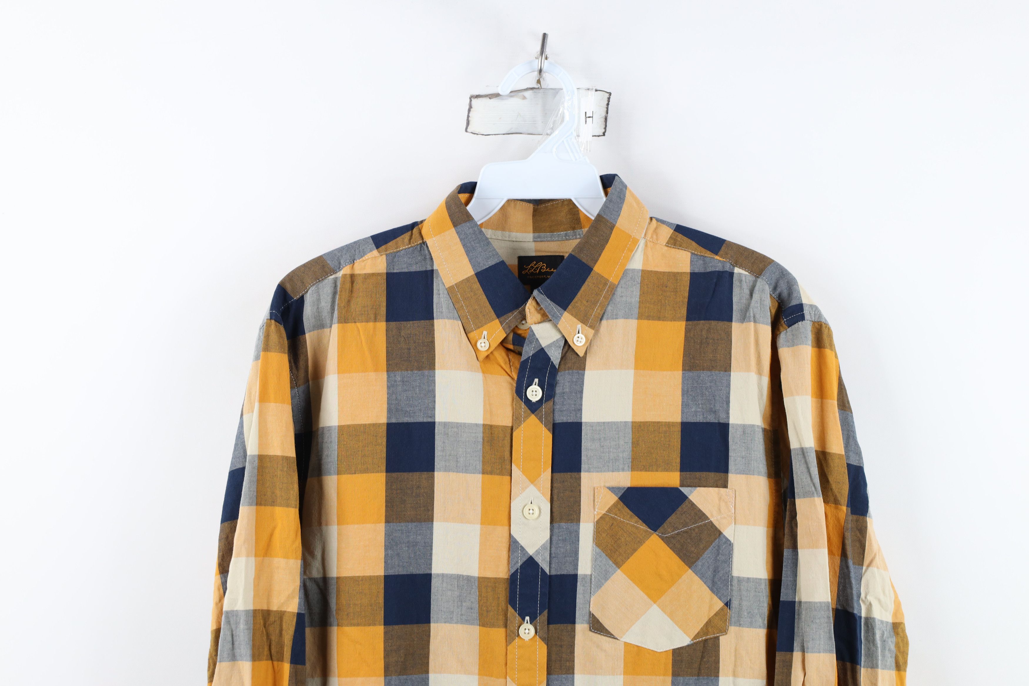 L.L. Bean LL Bean Checkered Collared Button Down Shirt Orange Cotton Size US S / EU 44-46 / 1 - 2 Thumbnail
