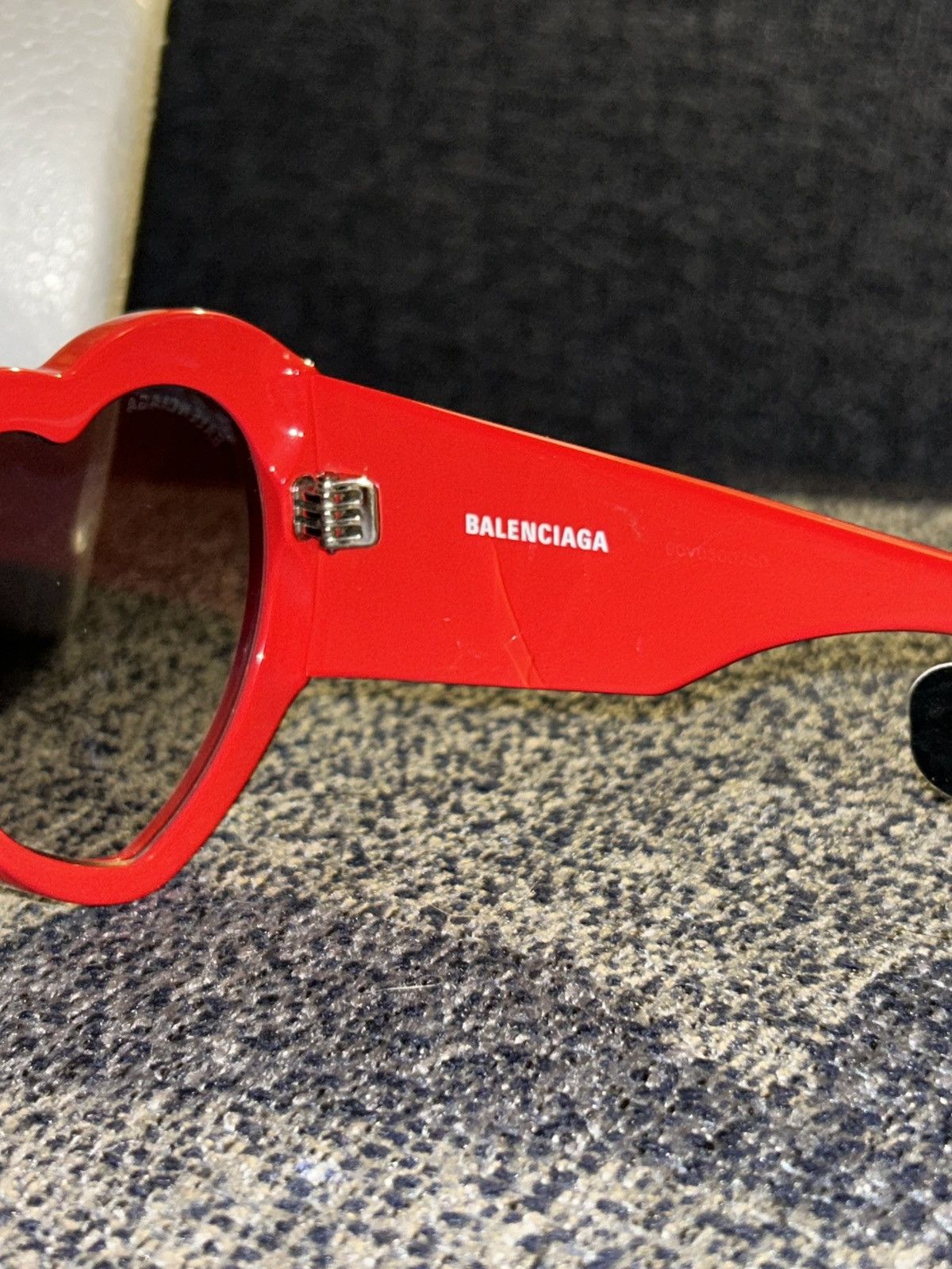 Balenciaga Balenciaga BB0043S 003 Red Heart Sunglasses Grey 54mm Size ONE SIZE - 3 Thumbnail