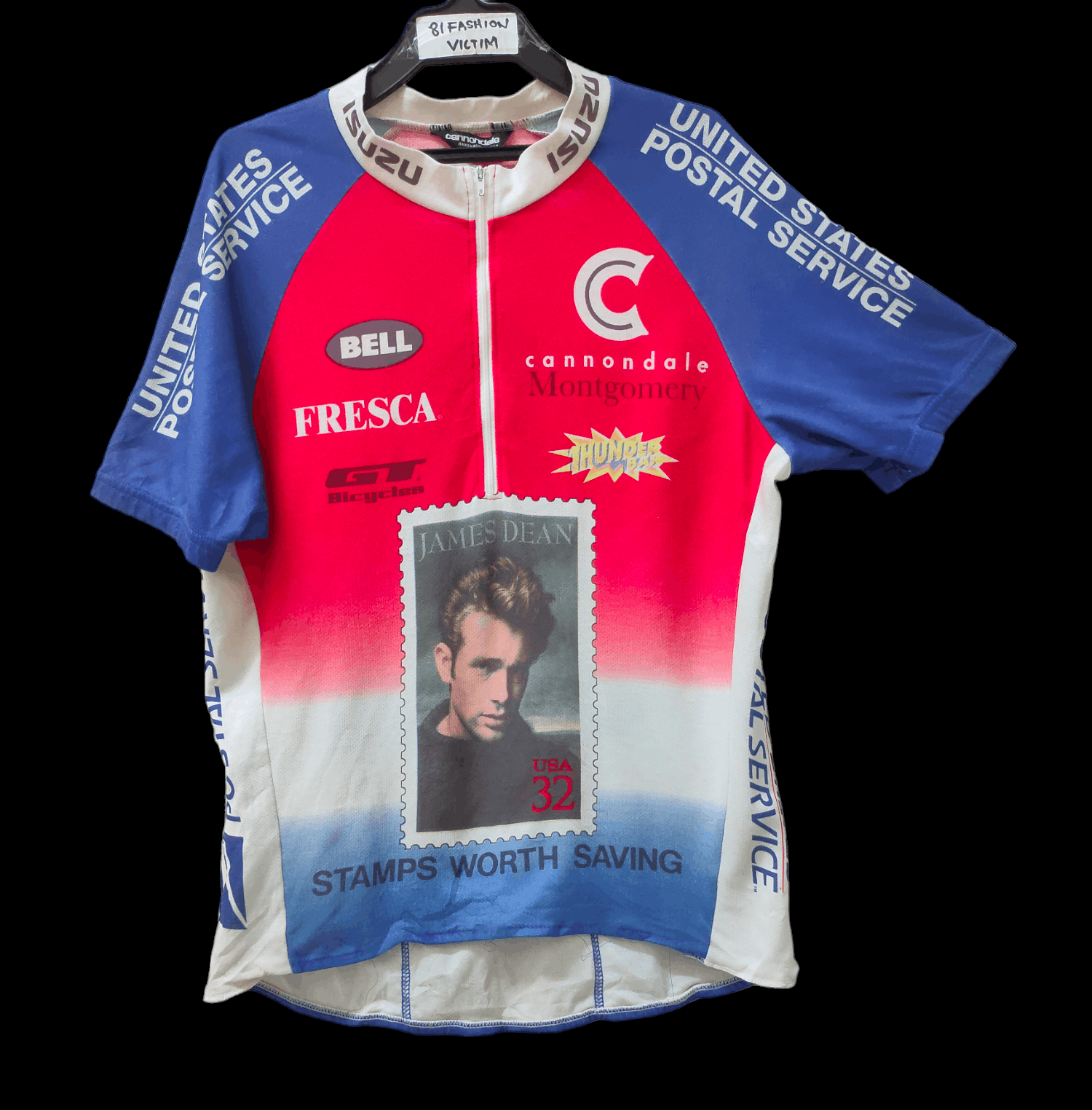 image of All Sport x Bicycle usps James Dean Bell Polartec Bicycle Jersey, Women's (Size Medium)