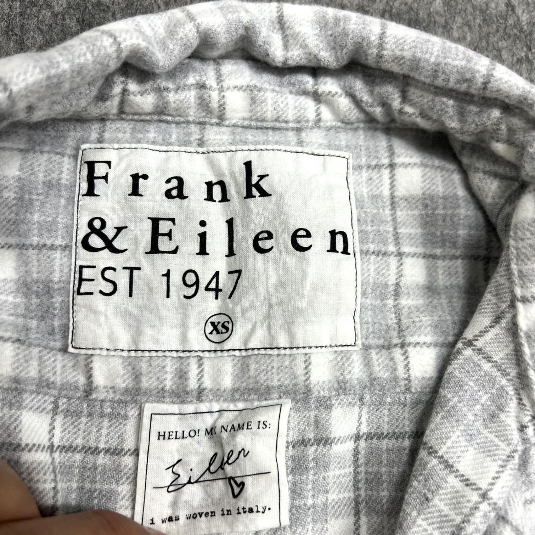 Frank & Eileen Frank & Eileen Shirt Womens XS Gray Plaid Italian Flannel Button Relaxed Eileen Size XS / US 0-2 / IT 36-38 - 3 Thumbnail