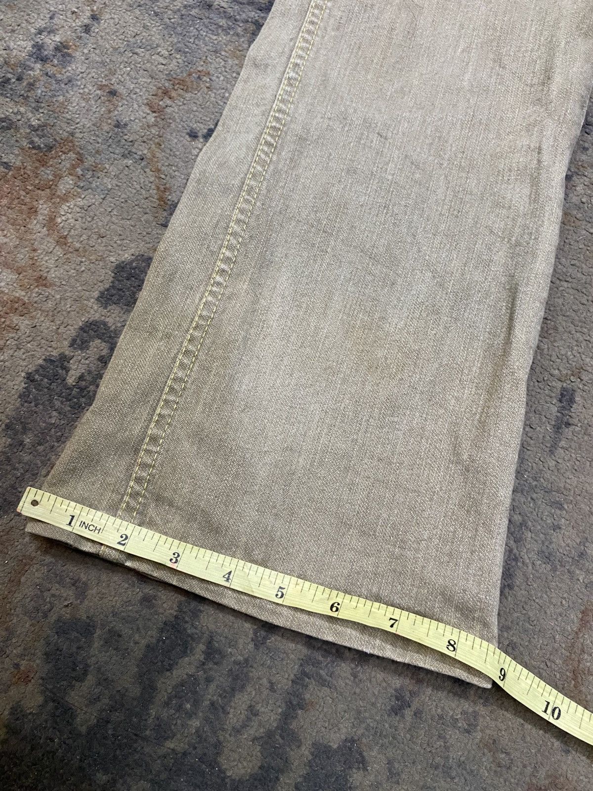 2000s kuko yous satisfait stone wash flared denim pants