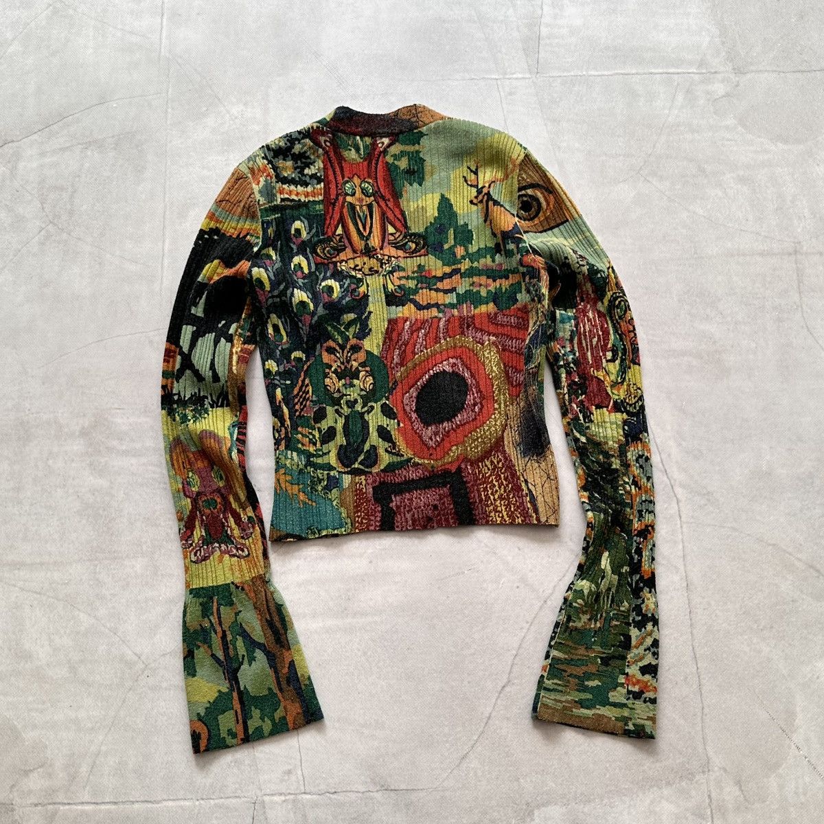 Hysteric Glamour Patchwork Ribbed Sweater Cardigan Custo Barcelona Style Size S / US 4 / IT 40 - 8 Thumbnail