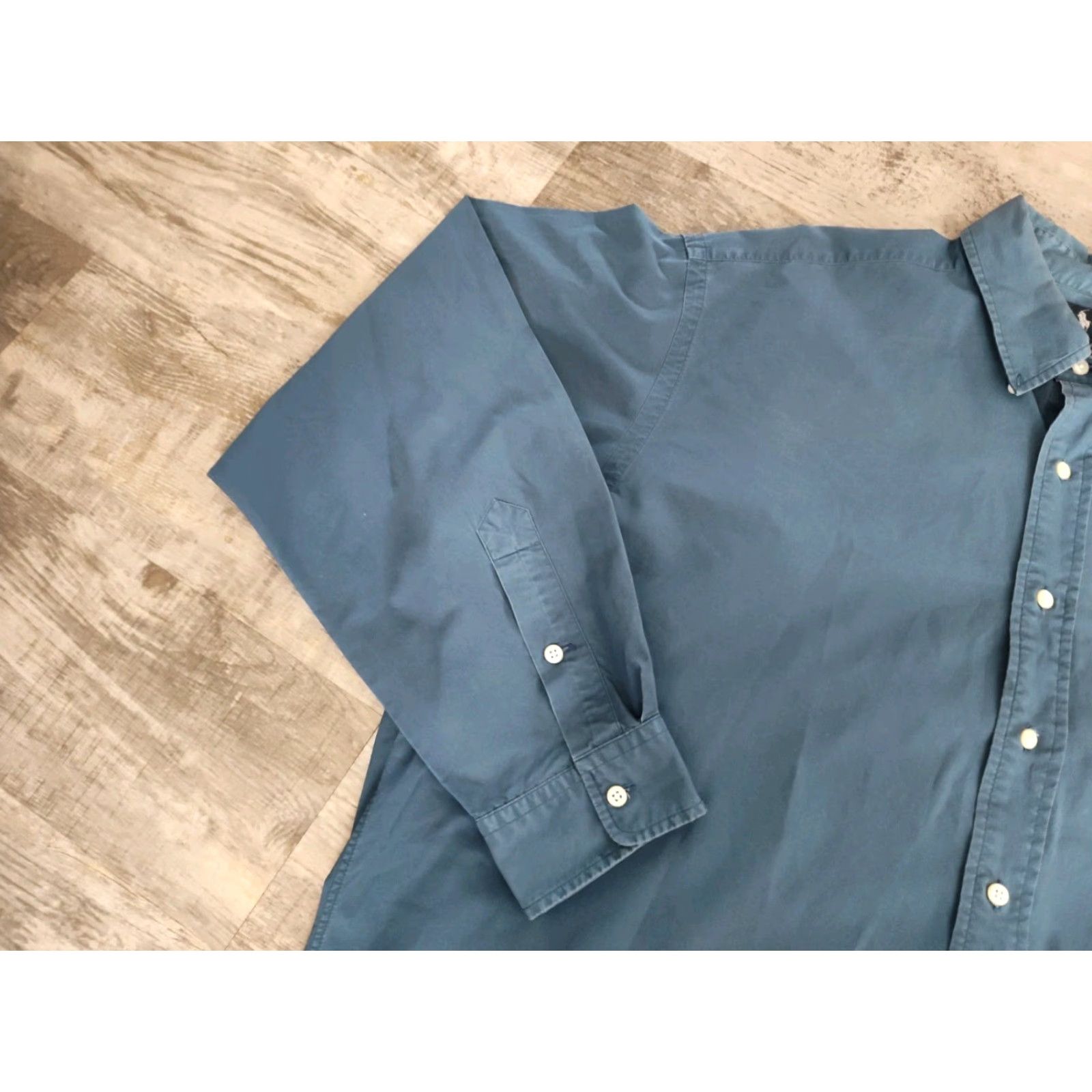Ralph Lauren Polo Ralph Lauren Mens Button Down Shirt Blue Solid Long Sleeve Cotton XL Red Lower Pony Size US XL / EU 56 / 4 - 6 Thumbnail