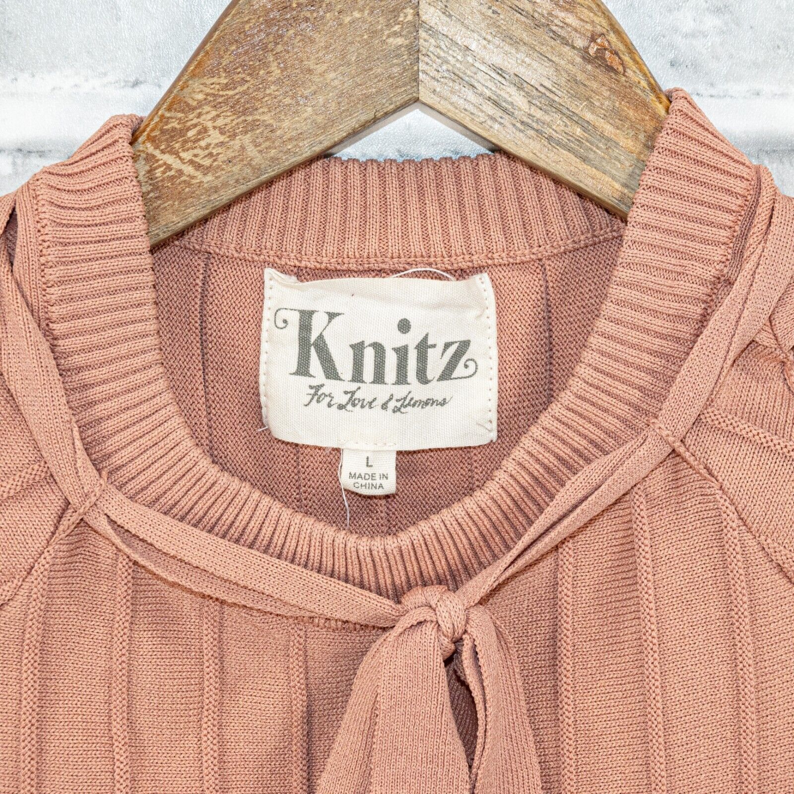 For Love & Lemons Knitz For Love & Lemons Ribbed Crop Top open lace sleeves Size L / US 10 / IT 46 - 3 Thumbnail