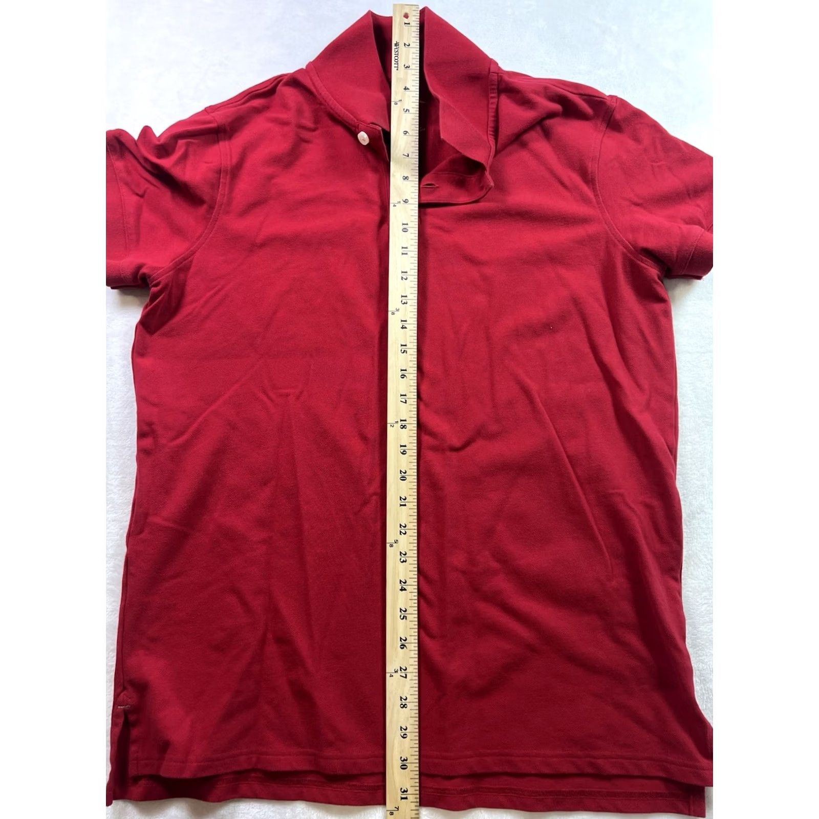 Gap GoodFellow Men's Casual Red Loring Polo Shirt Size Large Short Sleeve Cotton Knit Button Collar T-Shirt 2020-2029 Summer Seasonal Regular Mens Size US L / EU 52-54 / 3 - 3 Thumbnail