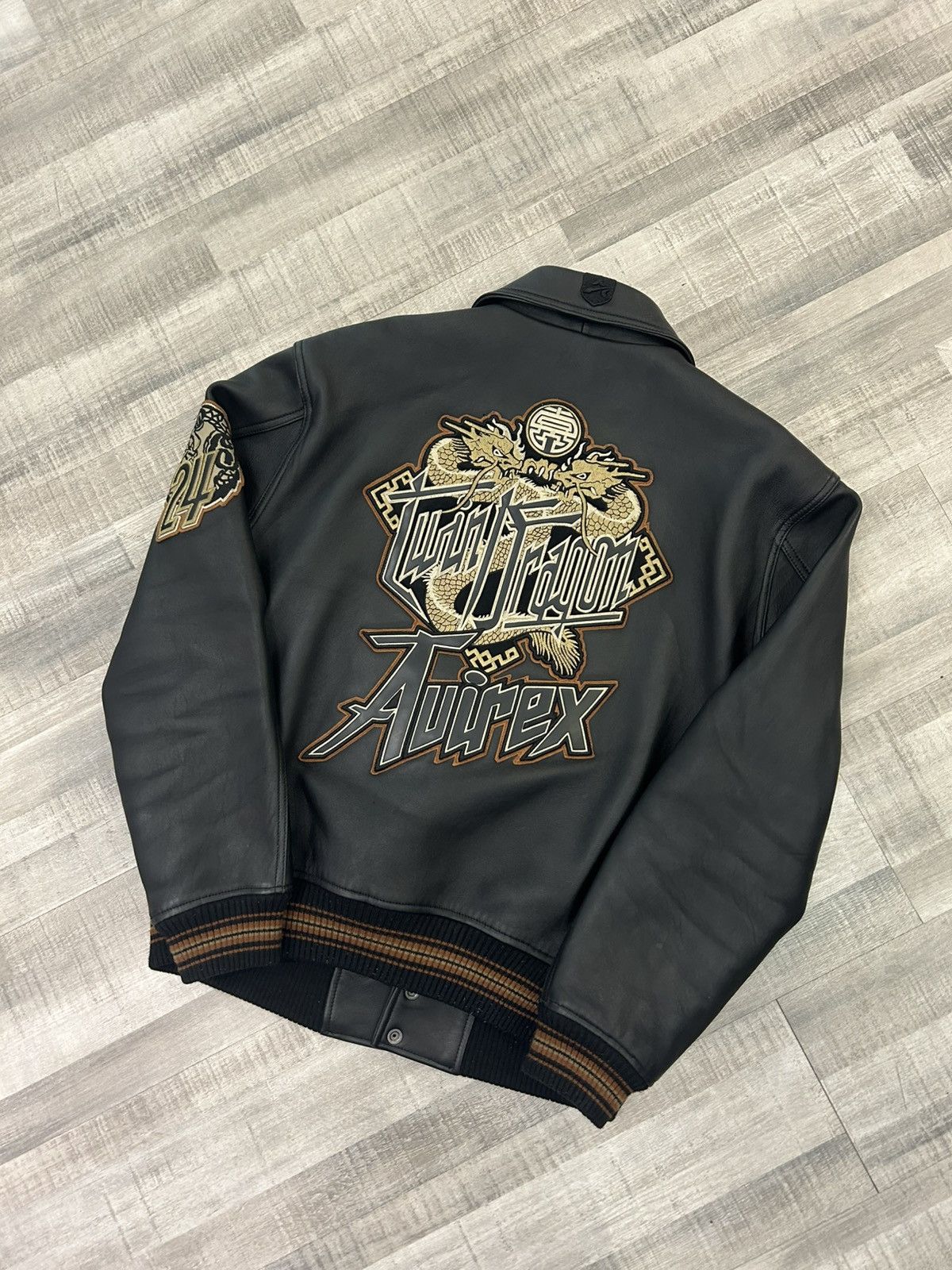 Avirex Avirex Twin Dragon Leather Bomber Jacket Size US L / EU 52-54 / 3 - 4 Thumbnail