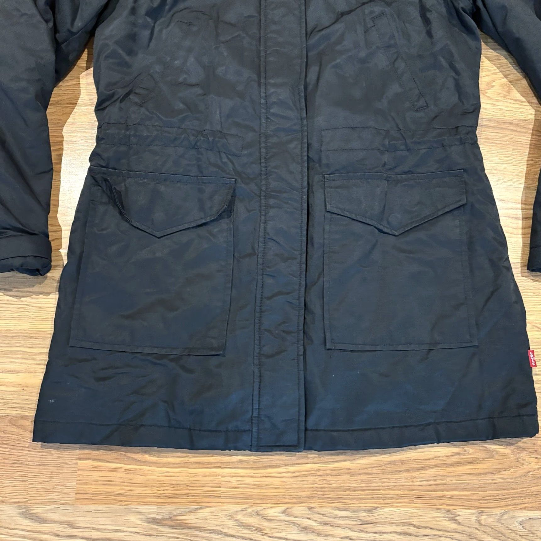 Levi's VINTAGE Levi's Parka Jacket Womens Size S Black Faux Fur Trim Hooded Sherpa Lined Mid-Length Casual/Winter/Outdoor Womens Size S / US 4 / IT 40 - 3 Thumbnail