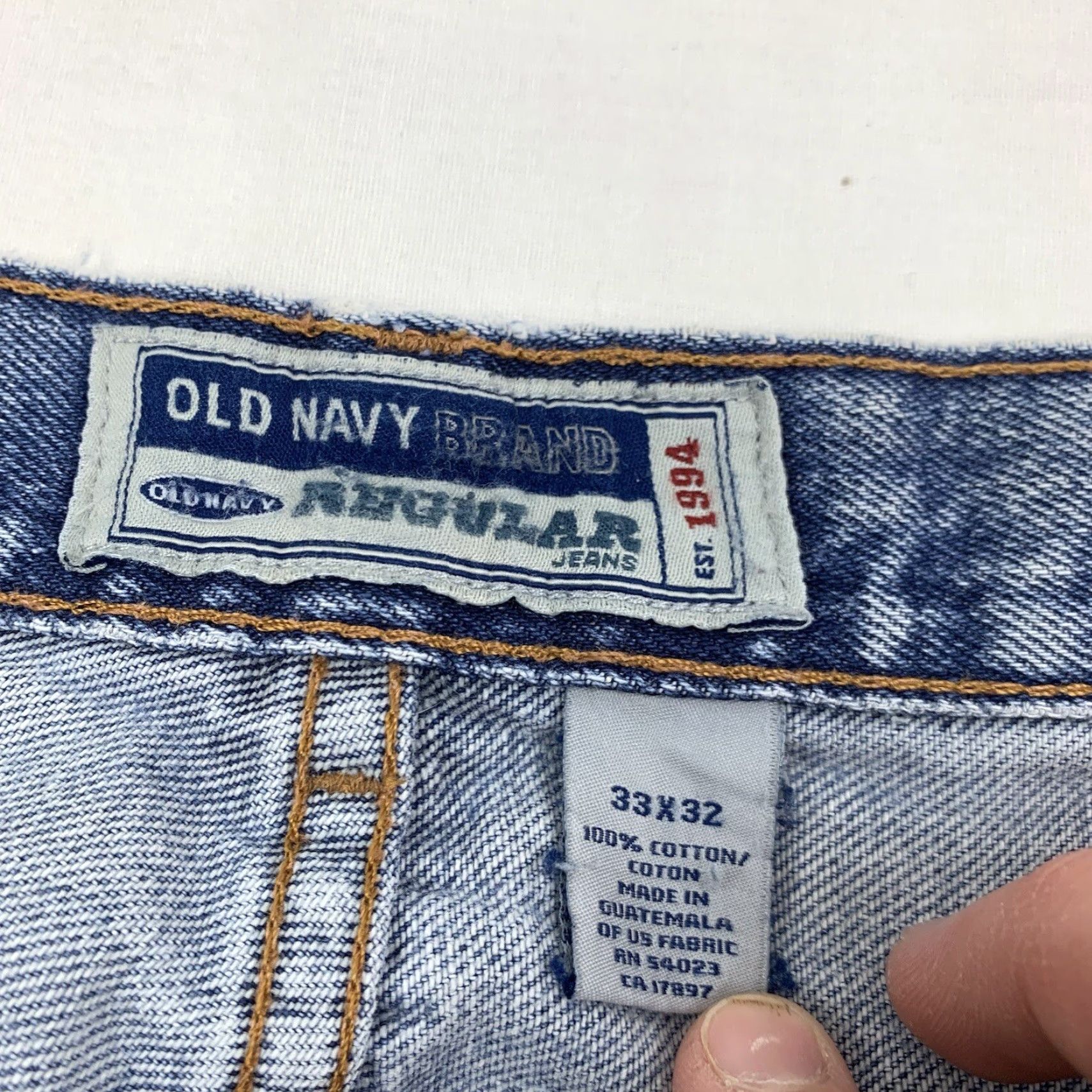 Old Navy VINTAGE Old Navy Jeans Men's 33 Blue Regular Fit Straight Leg Denim Y2K Grunge Size US 33 - 4 Thumbnail