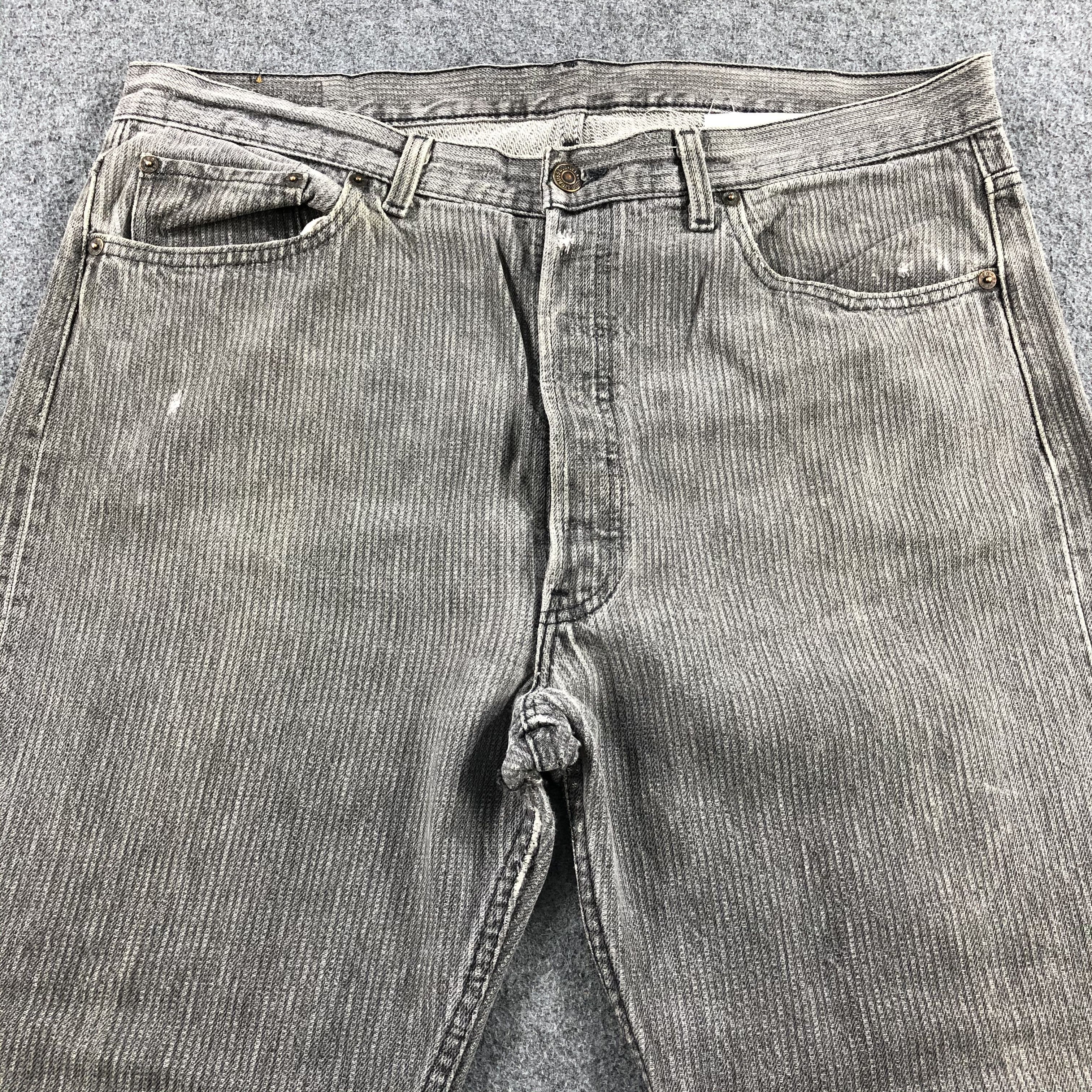 Levi's 90s Vintage Ripped Levis 501 Faded Black Jeans-J1426 Size US 39 - 3 Thumbnail