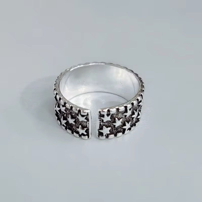 Jewelry Star Pattern Cuff Rings Size ONE SIZE - 3 Thumbnail