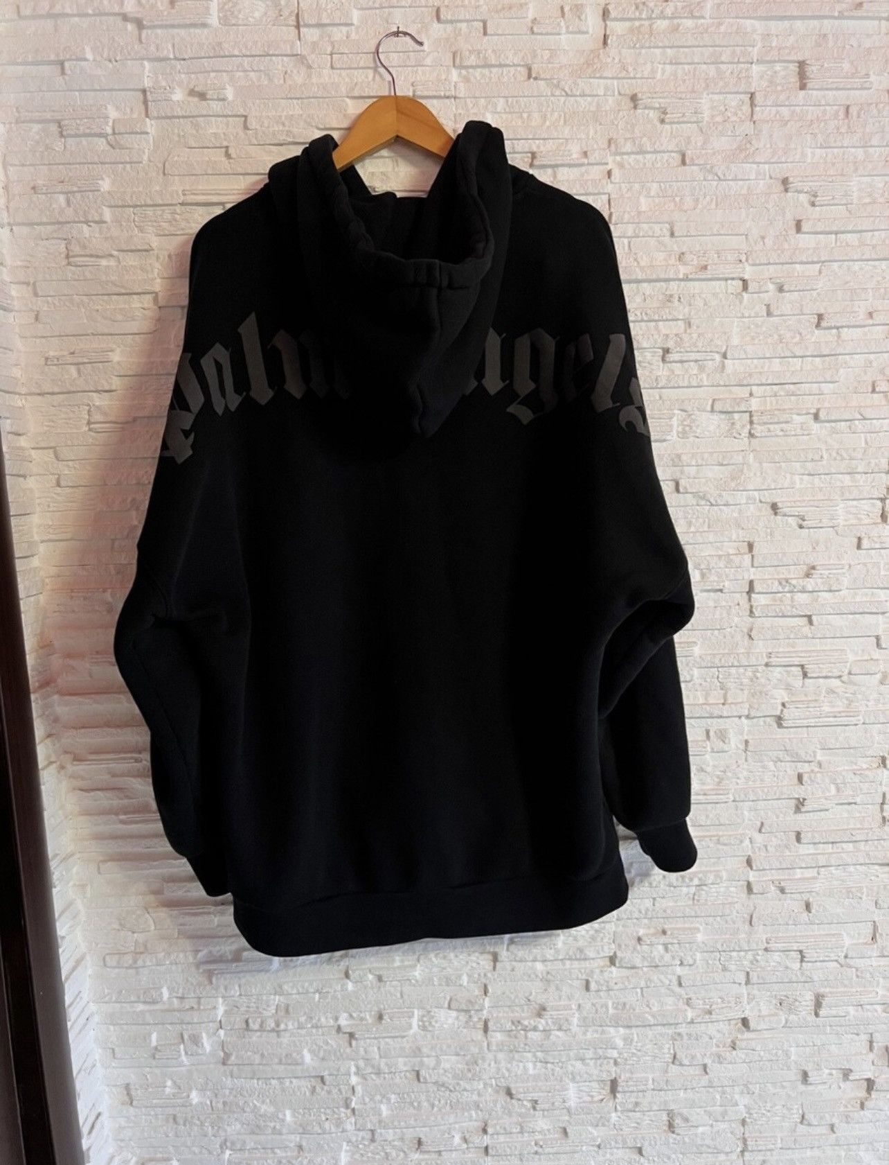 Palm Angels Palm Angels Logo Hoodie Size L Oversized Black Size US L / EU 52-54 / 3 - 3 Thumbnail