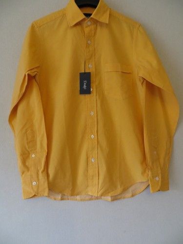 DRAKE'S YELLOW BUTTON DOWN COLLAR SHIRT MADE IN SOMERSET