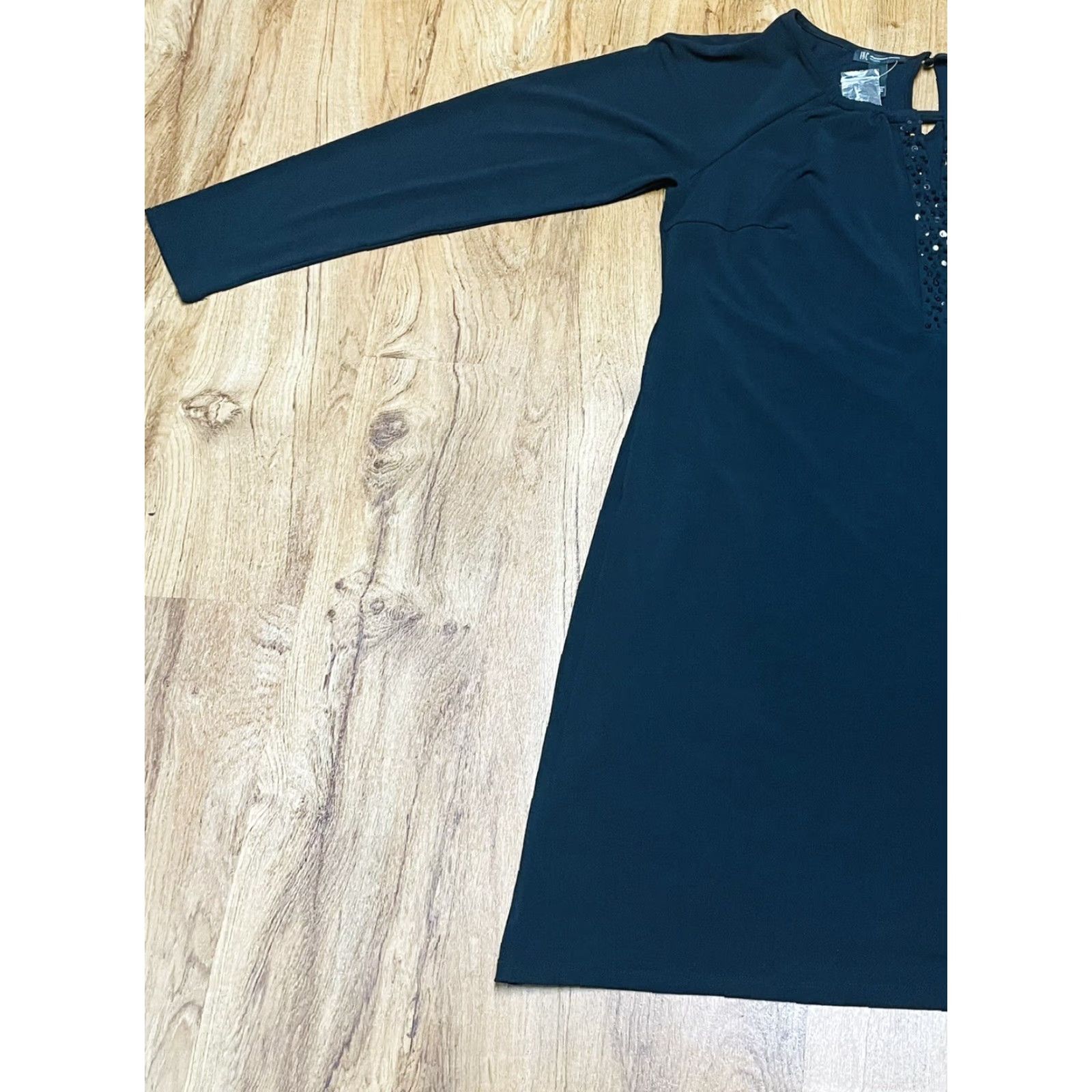 Vintage VINTAGE? No. Women’s International Concepts Black Sequence Dress 0X 12 Long Sleeve NWT Size XL / US 12-14 / IT 48-50 - 3 Thumbnail