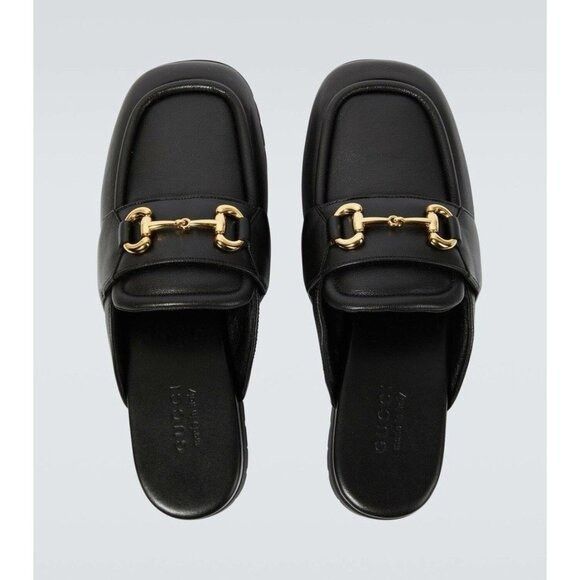 Gucci NEW GUCCI HORSEBIT MULE BLACK CHUNKY LEATHER OPEN BACK LOAFE Size US 9.5 / EU 42-43 - 1 Thumbnail