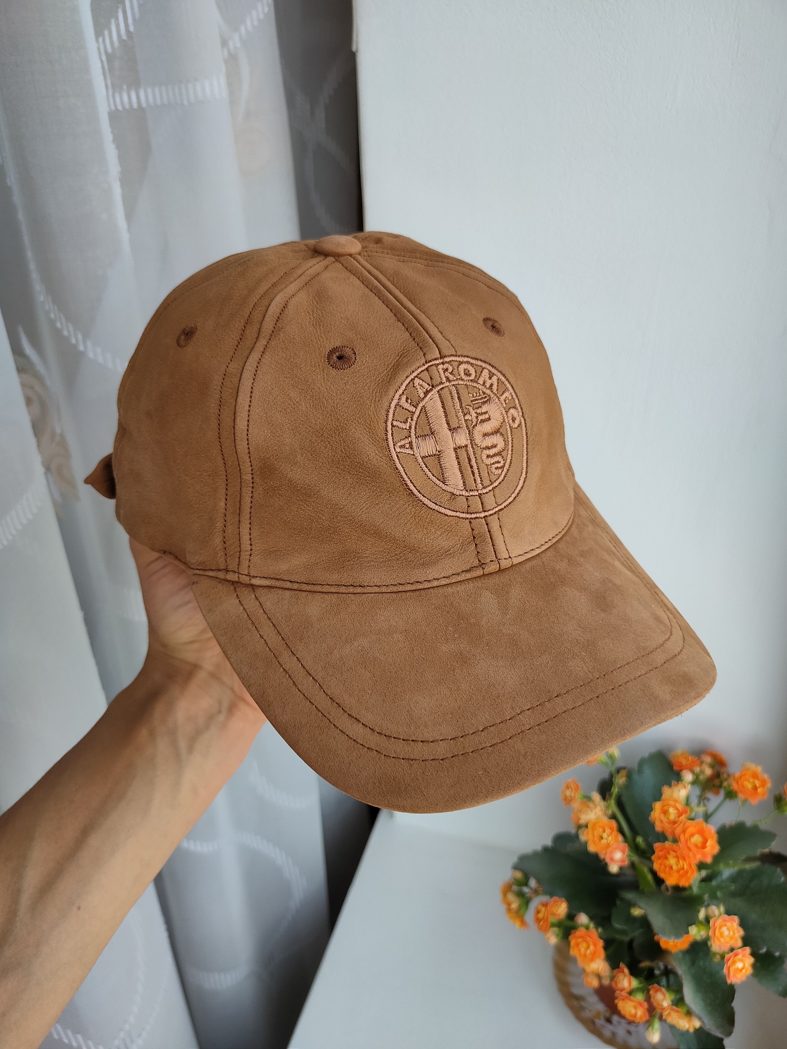 Vintage Alfa Romeo vintage leather cap hat U.S Basic blazer cap hat Size ONE SIZE - 1 Thumbnail
