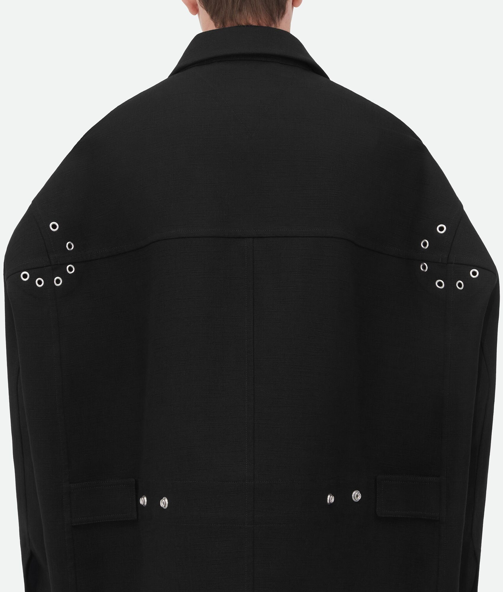 Bottega Veneta o1w1db10825 Bonded Cotton Wool Blouson Jacket in Black/Navy Size US L / EU 52-54 / 3 - 5 Thumbnail