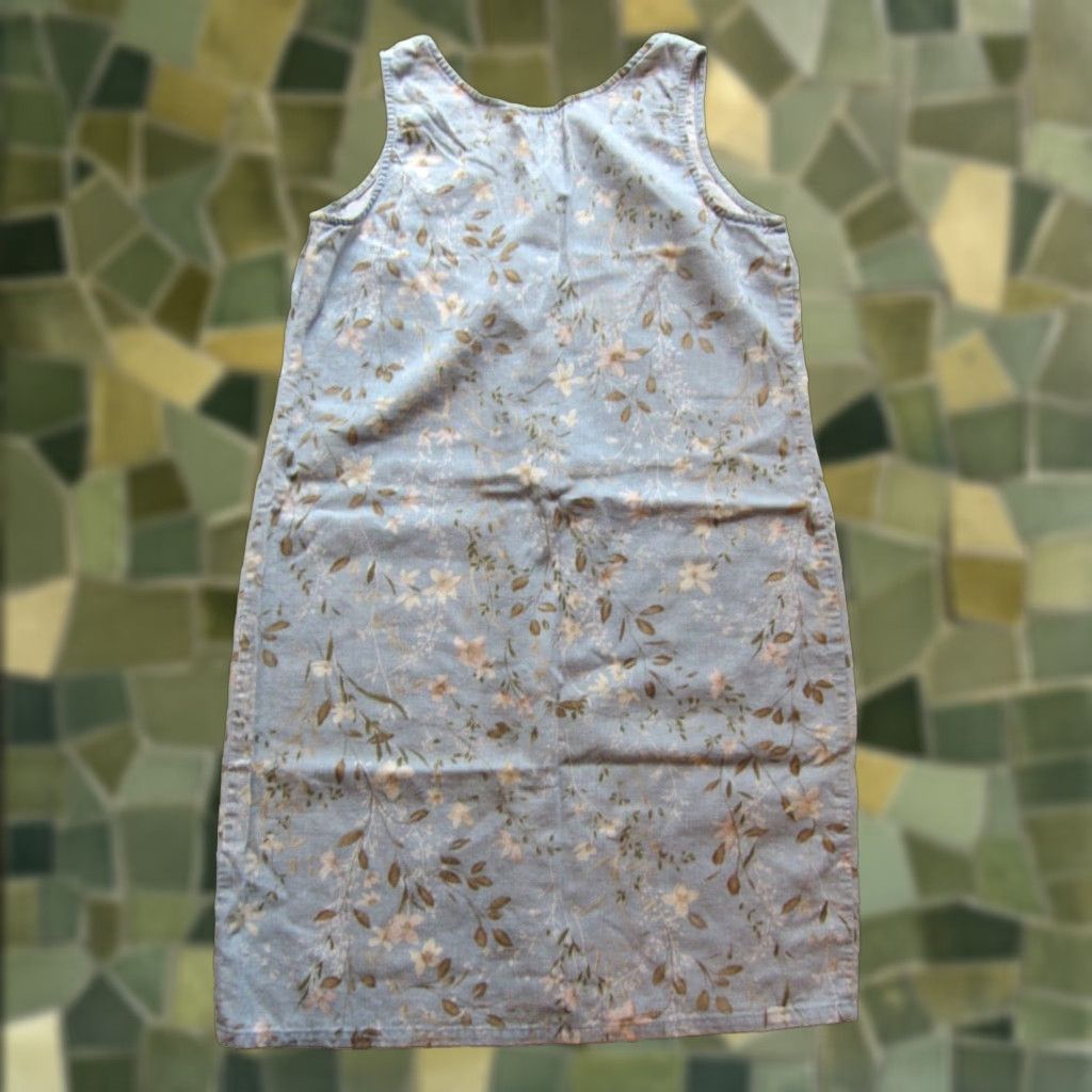 Vintage VINTAGE Byer California Cotton Blue Brown White Floral Tunic Tank Dress Med Size M / US 6-8 / IT 42-44 - 1 Thumbnail