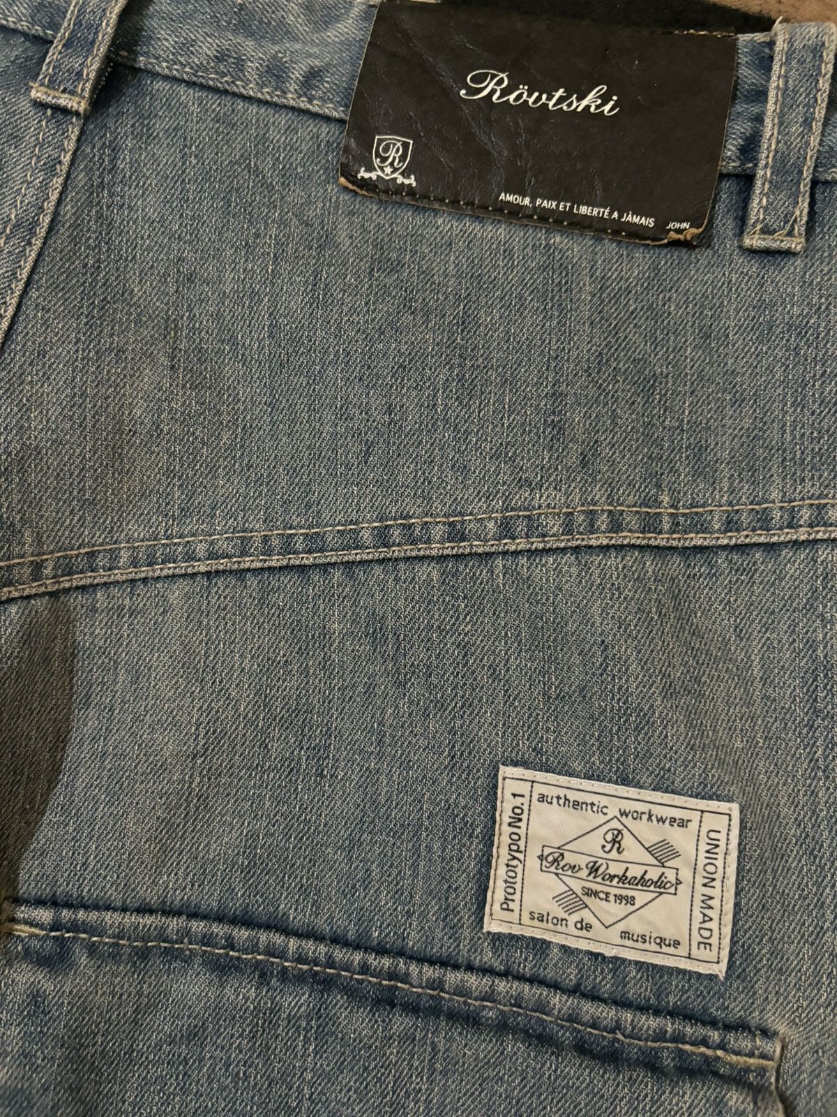Other Y2K Japanese Rovtski Union Made Workwear Drop Crotch Jeans Size US 31 - 15 Thumbnail