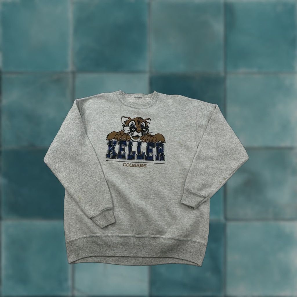 Cougar Keller Cougars Sweatshirt Adult Medium Gray Logo Spellout Crew Neck Elementary Men M Gray Logo Pullover Crew Neck Size US M / EU 48-50 / 2 - 1 Thumbnail