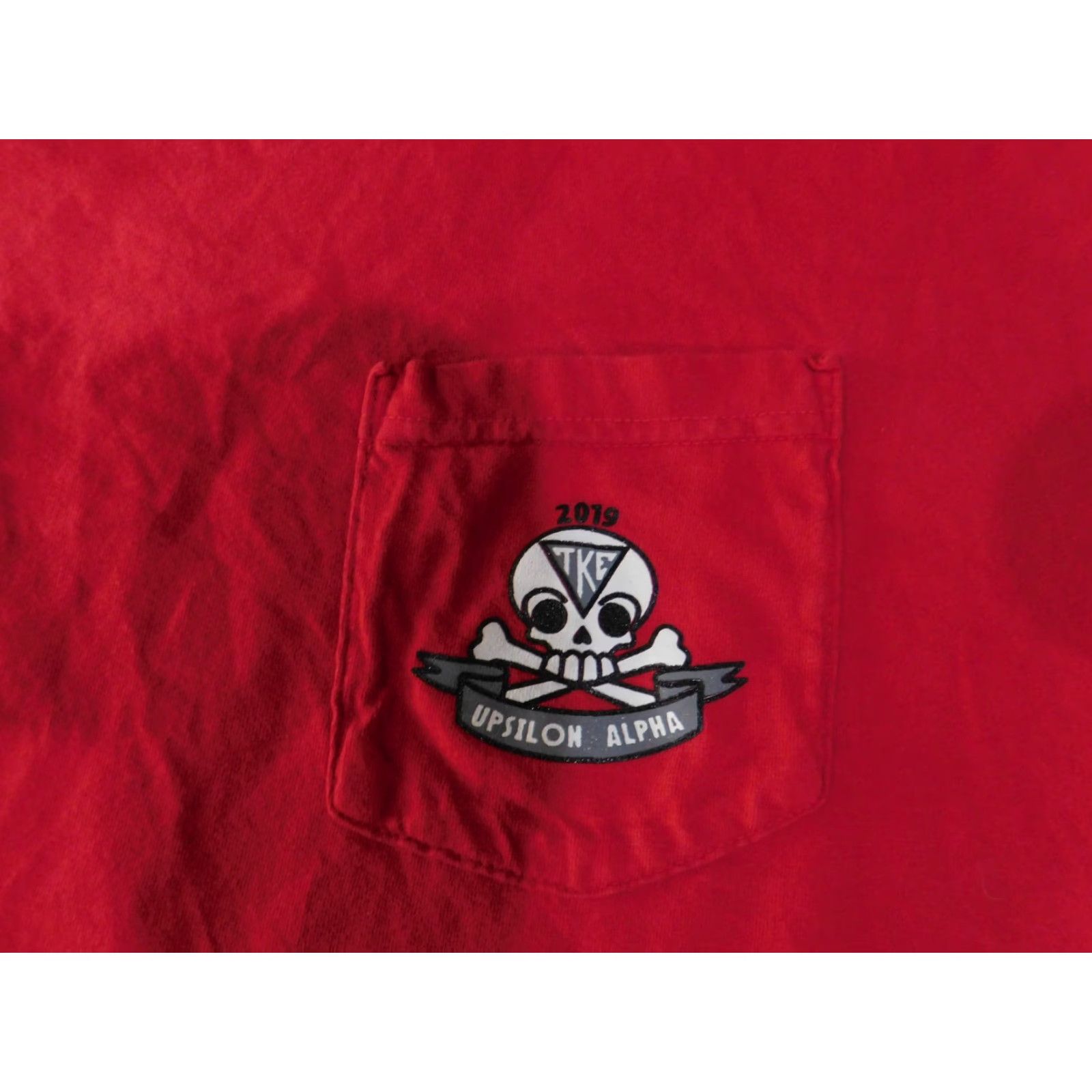 Comfort Colors Comfort Colors T-Shirt Mens Large Red Skull Pocket Graphic TKE Fraternity Size US L / EU 52-54 / 3 - 5 Thumbnail