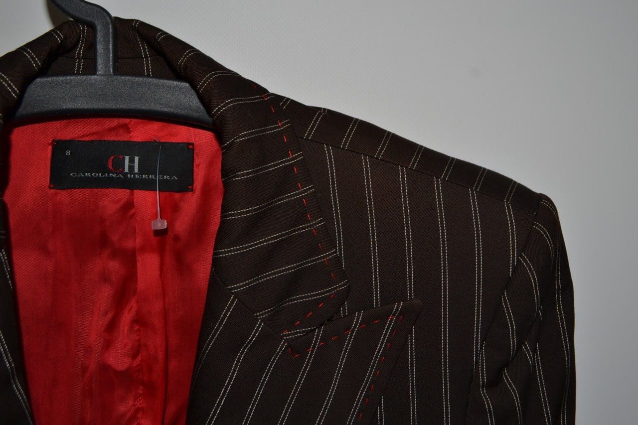 Carolina Herrera Carolina Herrera Brown Striped Blazer jacket women Size 8 Size S / US 4 / IT 40 - 4 Thumbnail