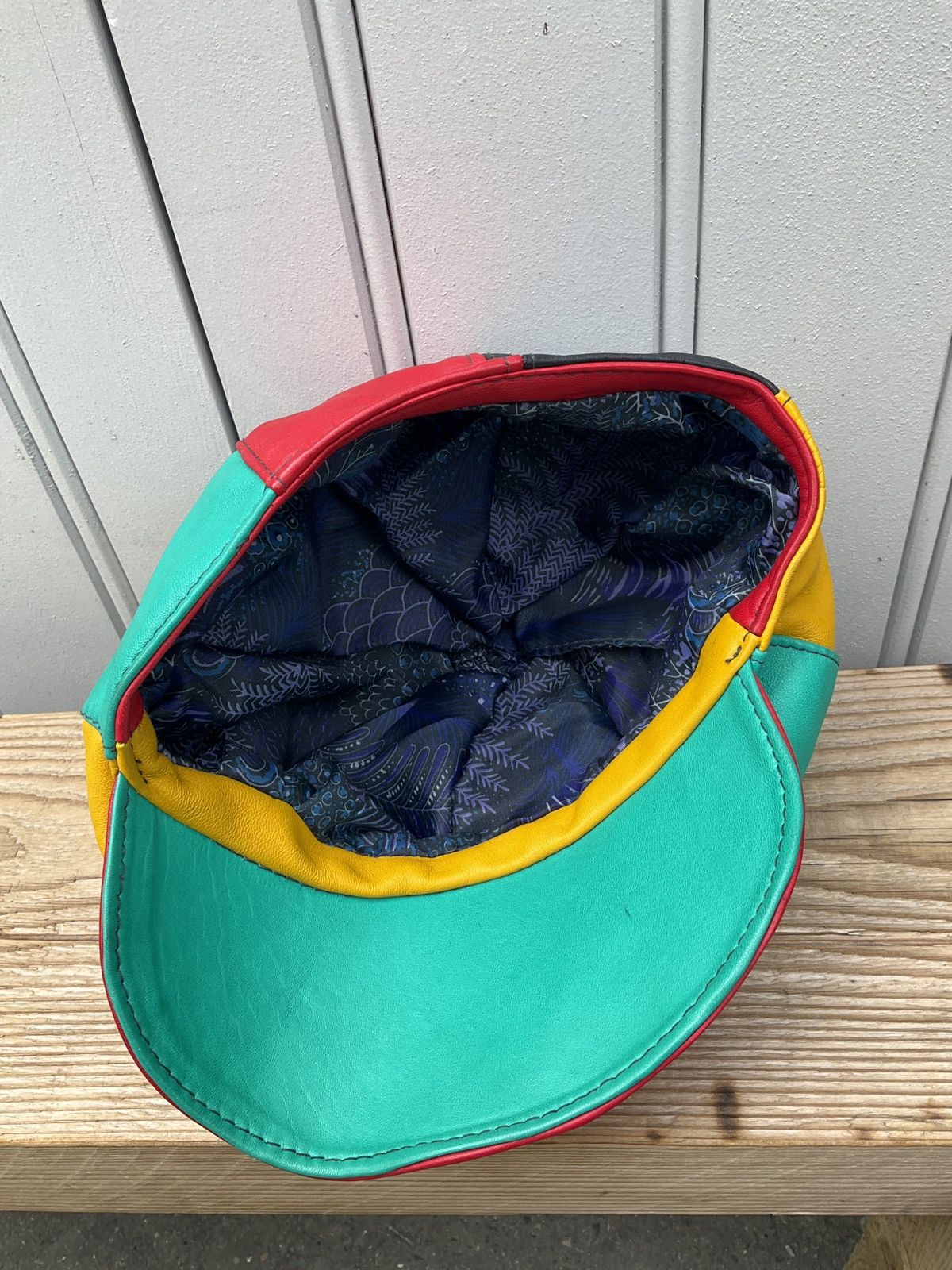 Vintage Vintage 90's Rasta leather cap Size ONE SIZE - 7 Thumbnail