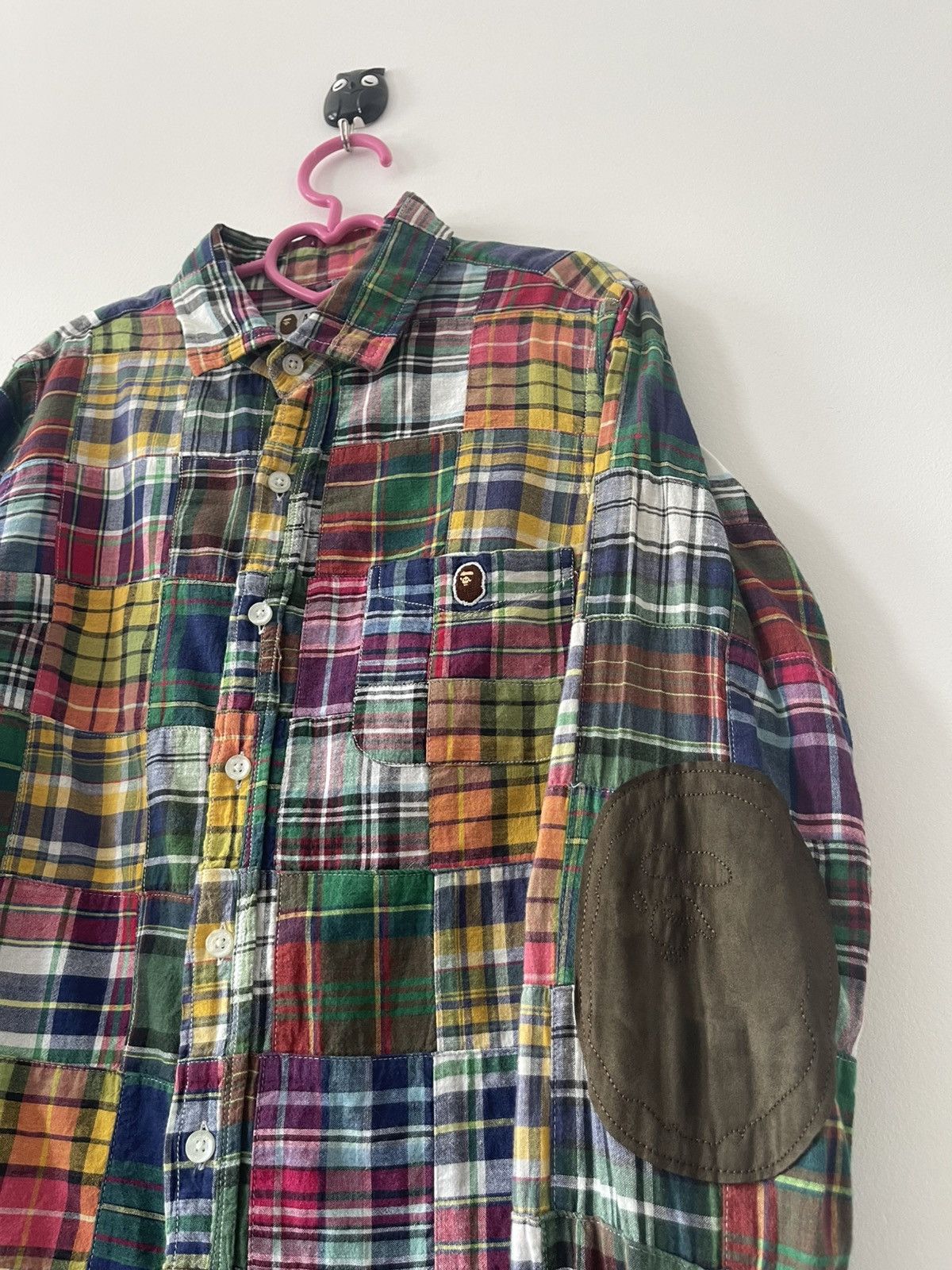 Bape BAPE Patchwork Single Pocket Button Up Shirt Rare Size Size US XS / EU 42 / 0 - 2 Thumbnail