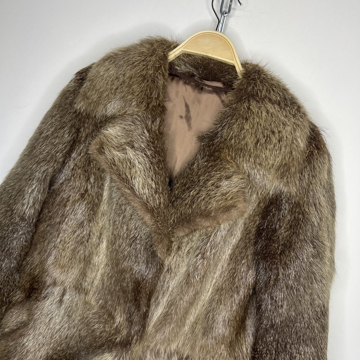 90s Vintage Real Rabbit Fur Coat Jacket Heavy Opium Punk Y2K