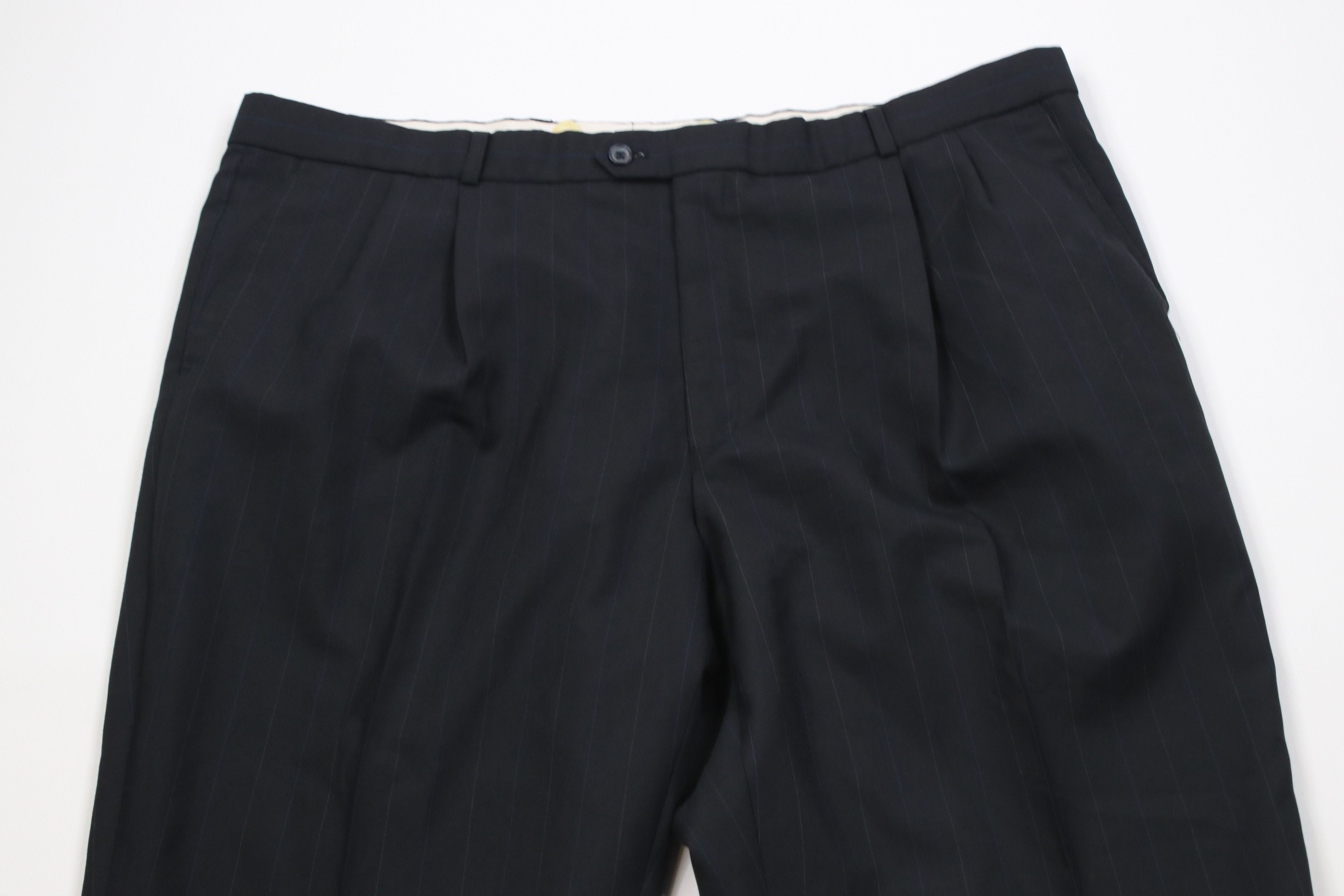 Vintage Vintage 90s Streetwear Knit Wide Leg Chino Pants Black Size US 42 / EU 58 - 2 Thumbnail