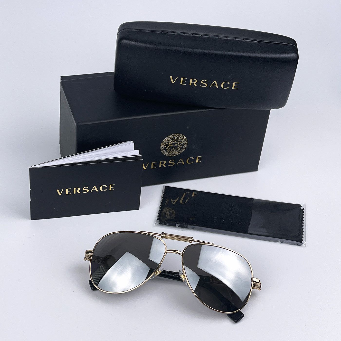 Versace NEW Versace VE2236 1002Z3 Aviator Unisex Sunglasses Size ONE SIZE - 10 Thumbnail