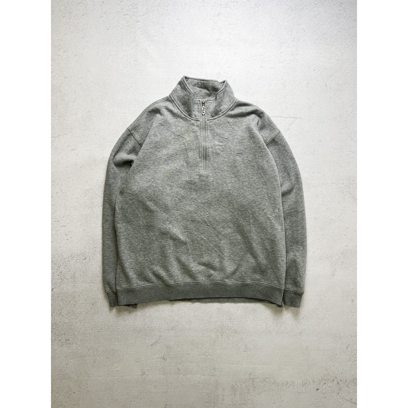Fila Vintage 90s Fila Grey Regular 1/4 Zip Sweatshirt - Men's XL Size US XL / EU 56 / 4 - 1 Thumbnail