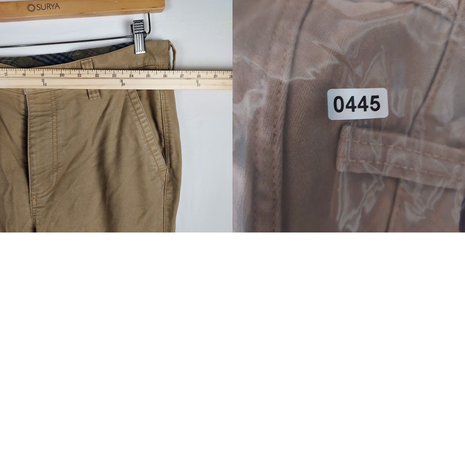 Vintage L.L. Bean Khaki Chino Pants Regular Fit 32x34 Cotton Casual Trousers Beige/Beige SlasH Pockets Zip Closure Mens Size US 32 / EU 48 - 8 Thumbnail