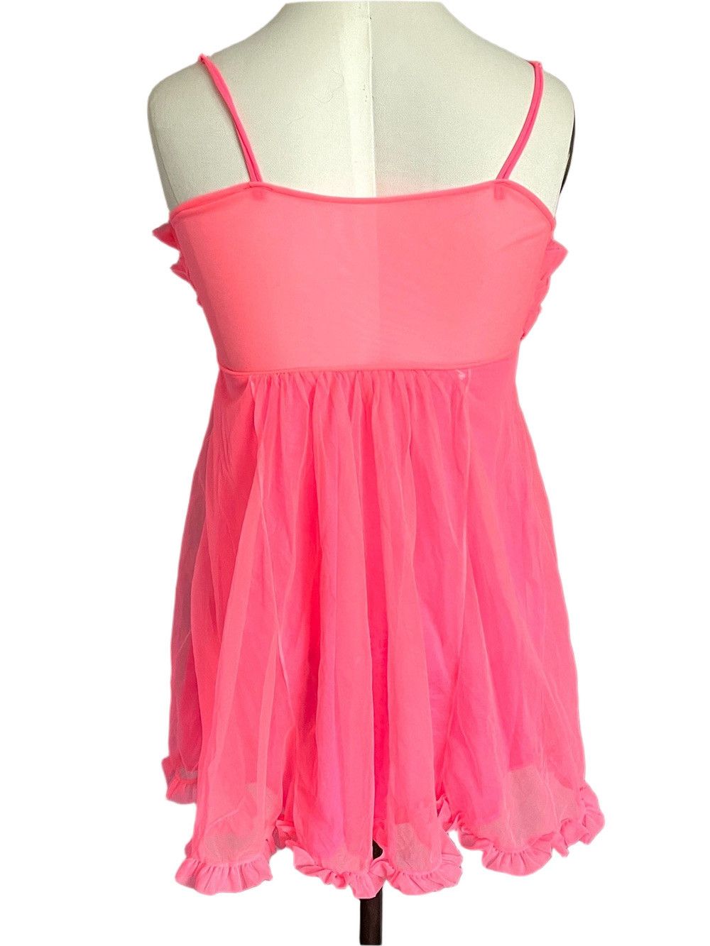 Vintage Vintage 60s Fluoro Pink Nylon Chiffon Babydoll Nightie - XS Size XS / US 0-2 / IT 36-38 - 8 Thumbnail