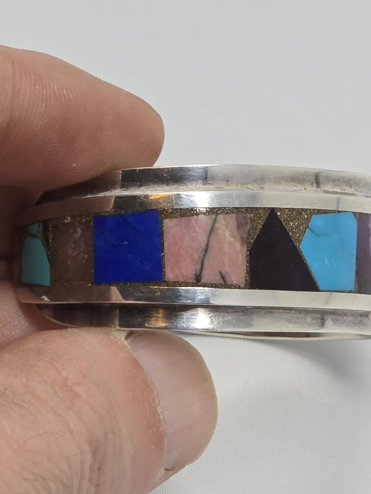 TED LAPIDUS Greg T. Smith Taos Pueblo Sterling Inlay Cuff 6.25" Lapis Size ONE SIZE - 3 Thumbnail
