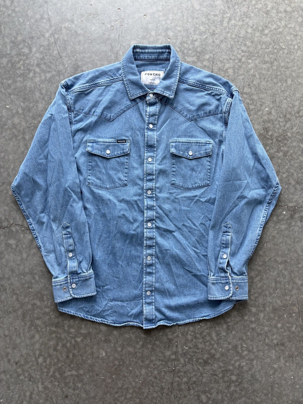 Other Poncho Pearl Snap Denim Brushpopper Shirt Size US L / EU 52-54 / 3 - 1 Thumbnail