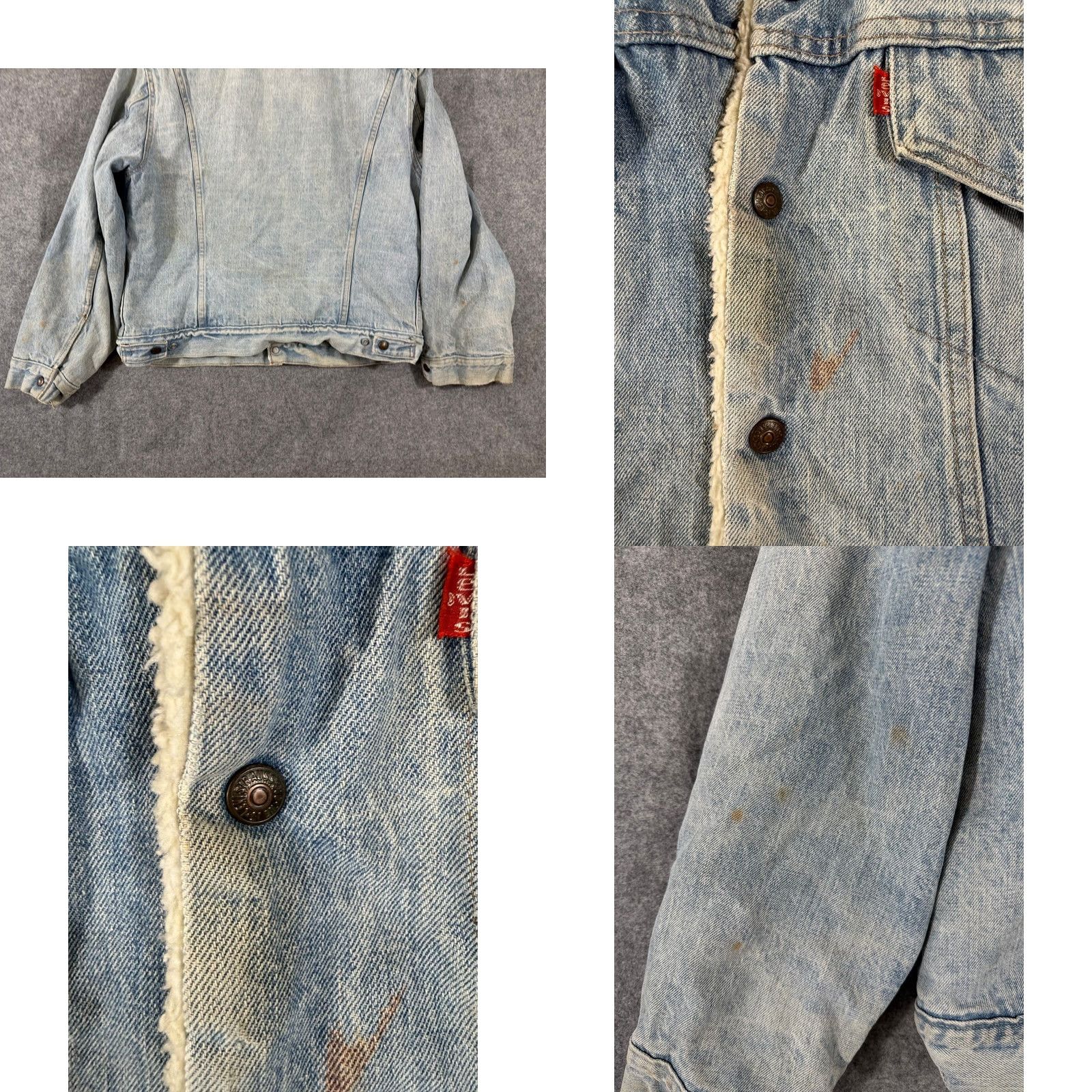 Levi's VINTAGE Levi’s Trucker Jacket Mens S Blue Denim Sherpa Fleece Weathered 1980s Button Front Regular Size S Mens Jacket Blue 80s Outdoor Weathered Size US S / EU 44-46 / 1 - 9 Thumbnail