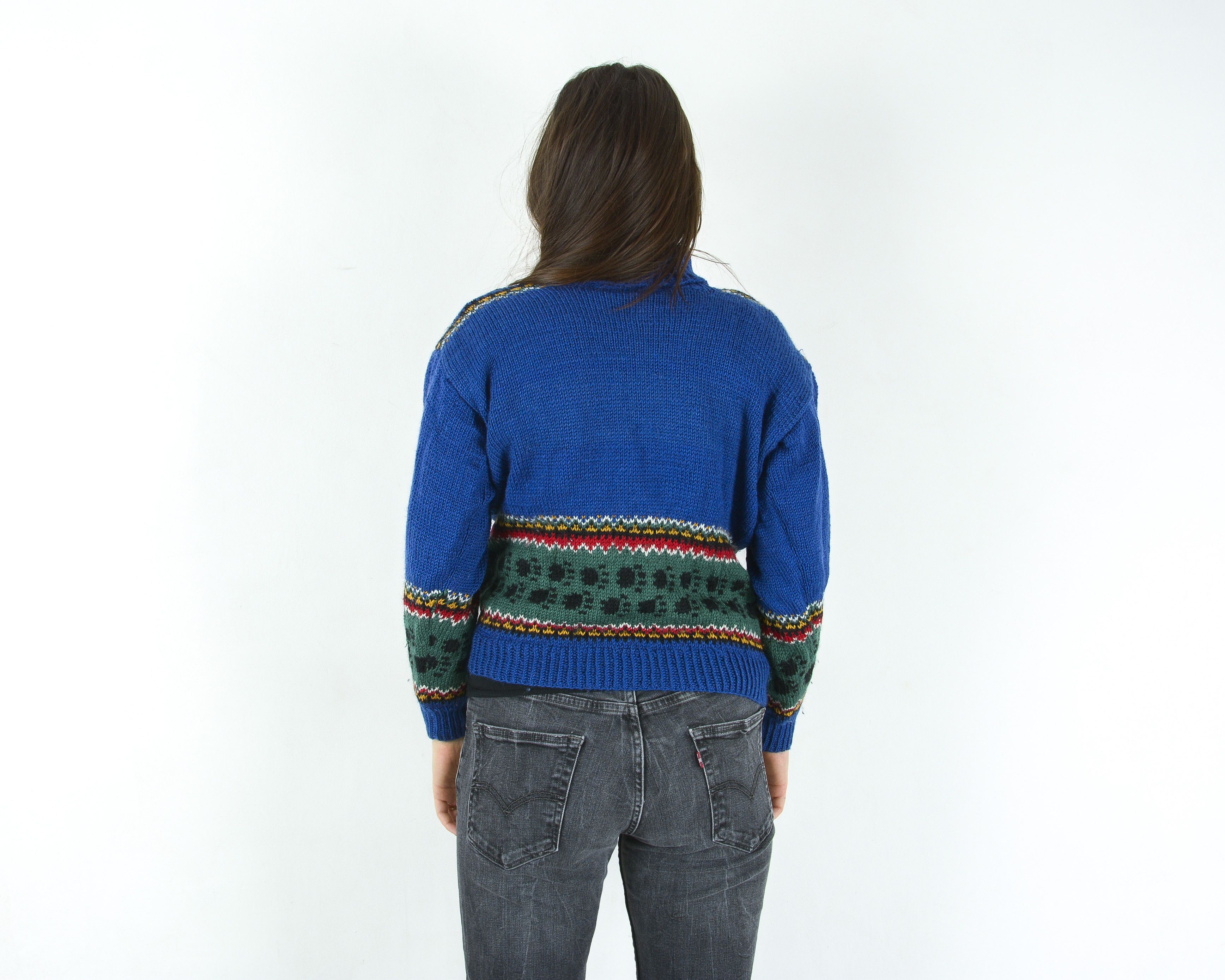 Vintage S Wool Sweater Pullover Jumper Knitted Turtle Neck Winter Size S / US 4 / IT 40 - 3 Thumbnail
