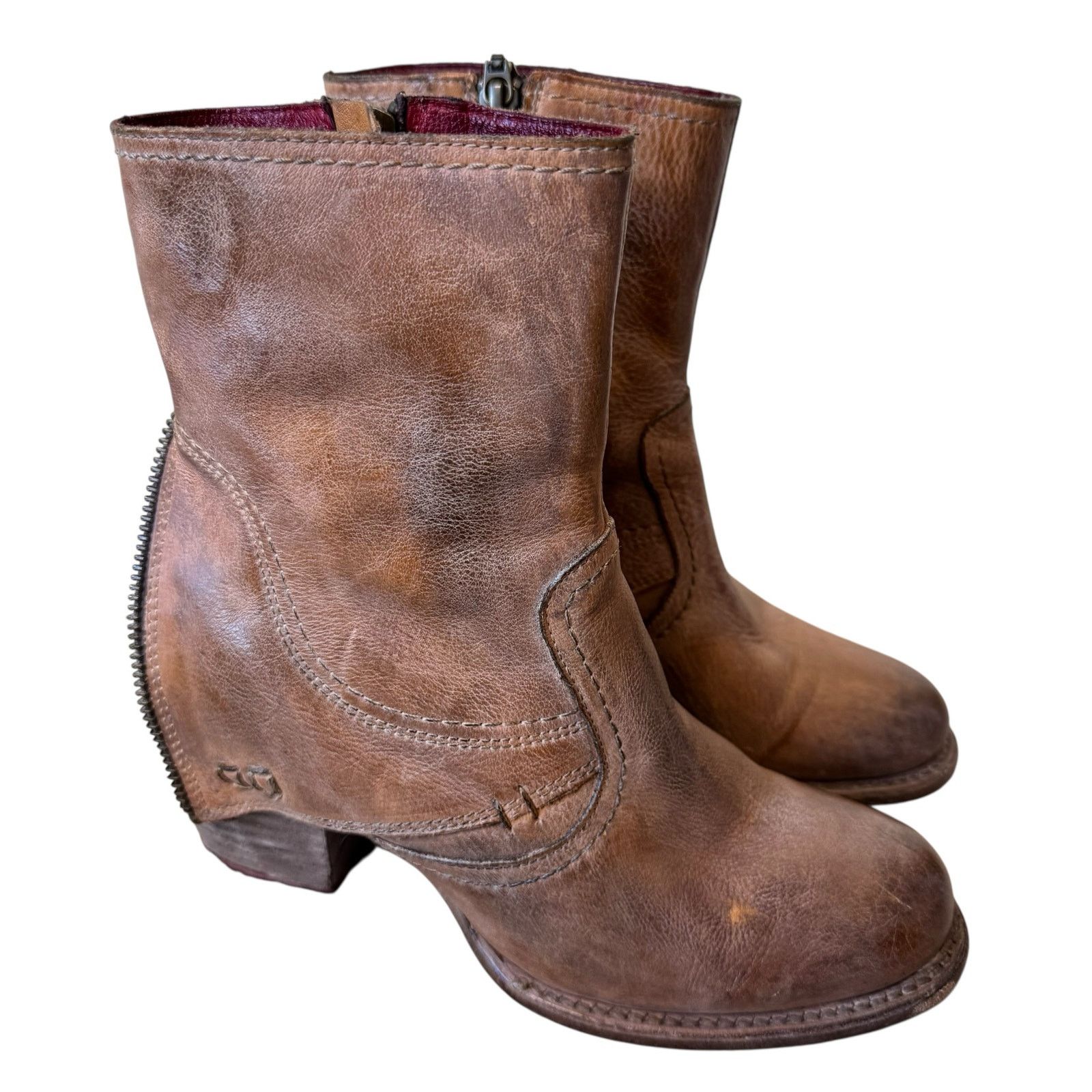 Bed Stu BEDSTU Iris Leather Boots Tan Rustic White BFS Size 6 Size US 6 / IT 36 - 7 Thumbnail