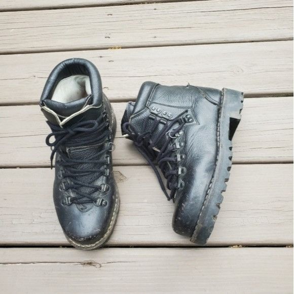 Vintage Vintage 80s Black Leather German Bundeswehr Mountain Boots Size US 8 / IT 38 - 10 Thumbnail