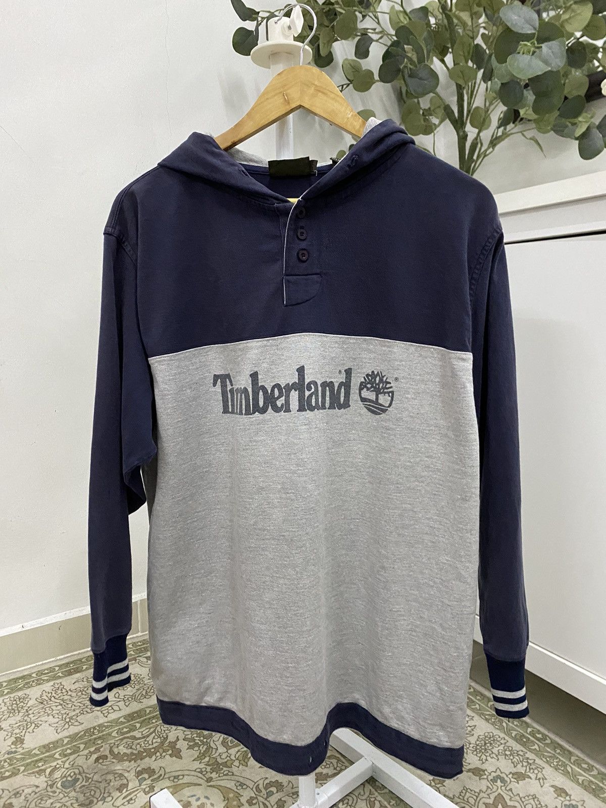 Timberland × Vintage Timberland Hoodie Pullover Button Size US L / EU 52-54 / 3 - 1 Thumbnail