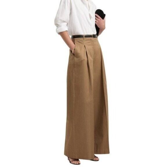 G. Label by goop G. Gwyn by Goop Marlow Trouser Camel Tan Brown Wide Leg Size 27" / US 4 / IT 40 - 4 Thumbnail