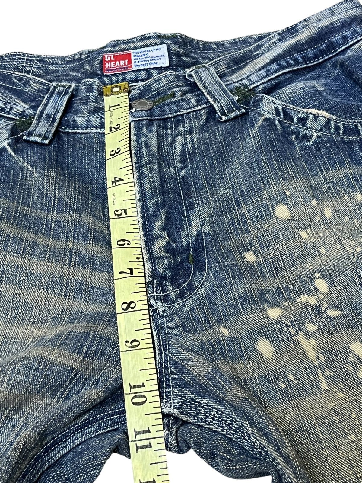 Japanese Brand Sick 90s japanese denim GL HEART mud wash dirty faded jeans Size US 31 - 17 Thumbnail